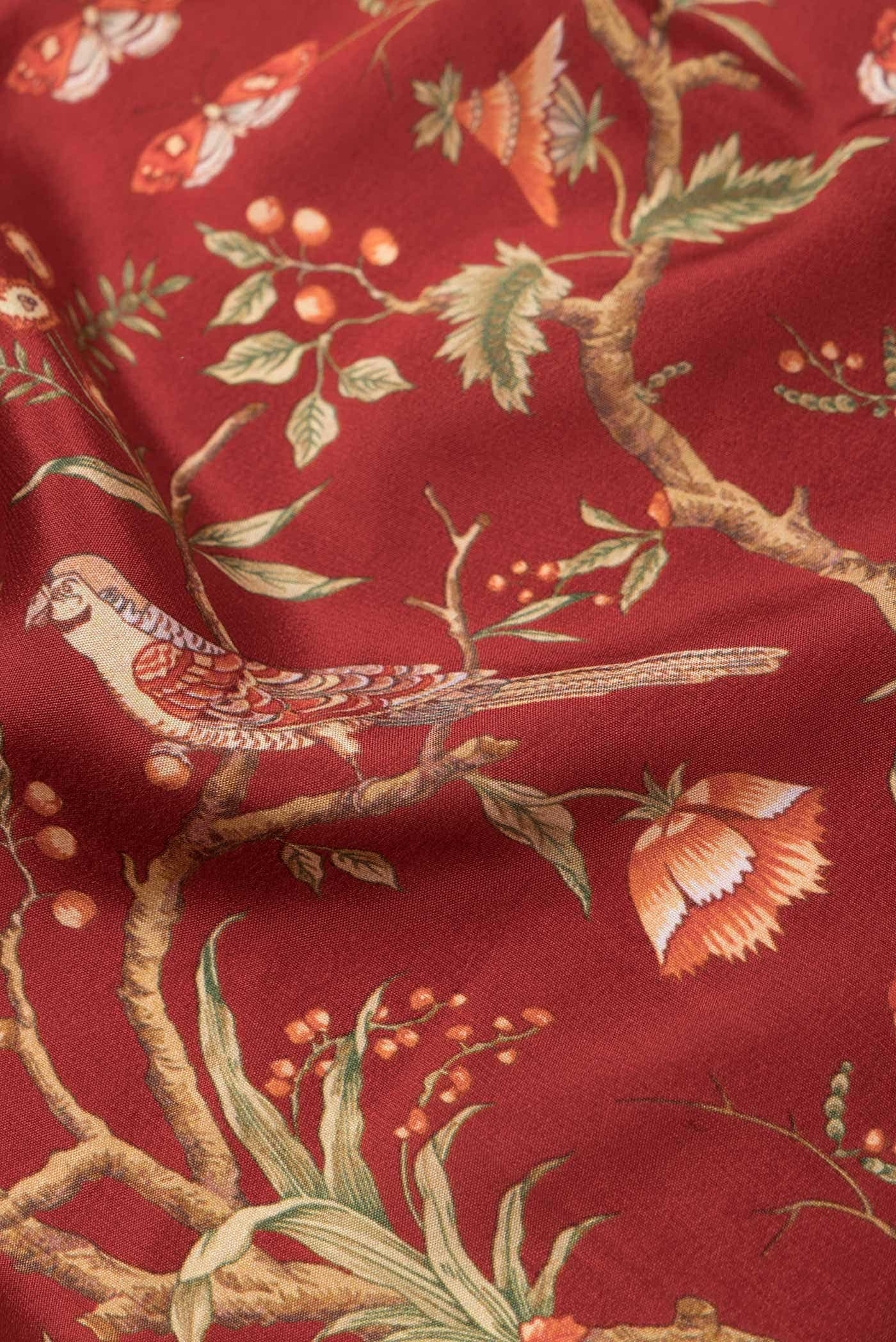 Maroon Mysore Crepe Saree