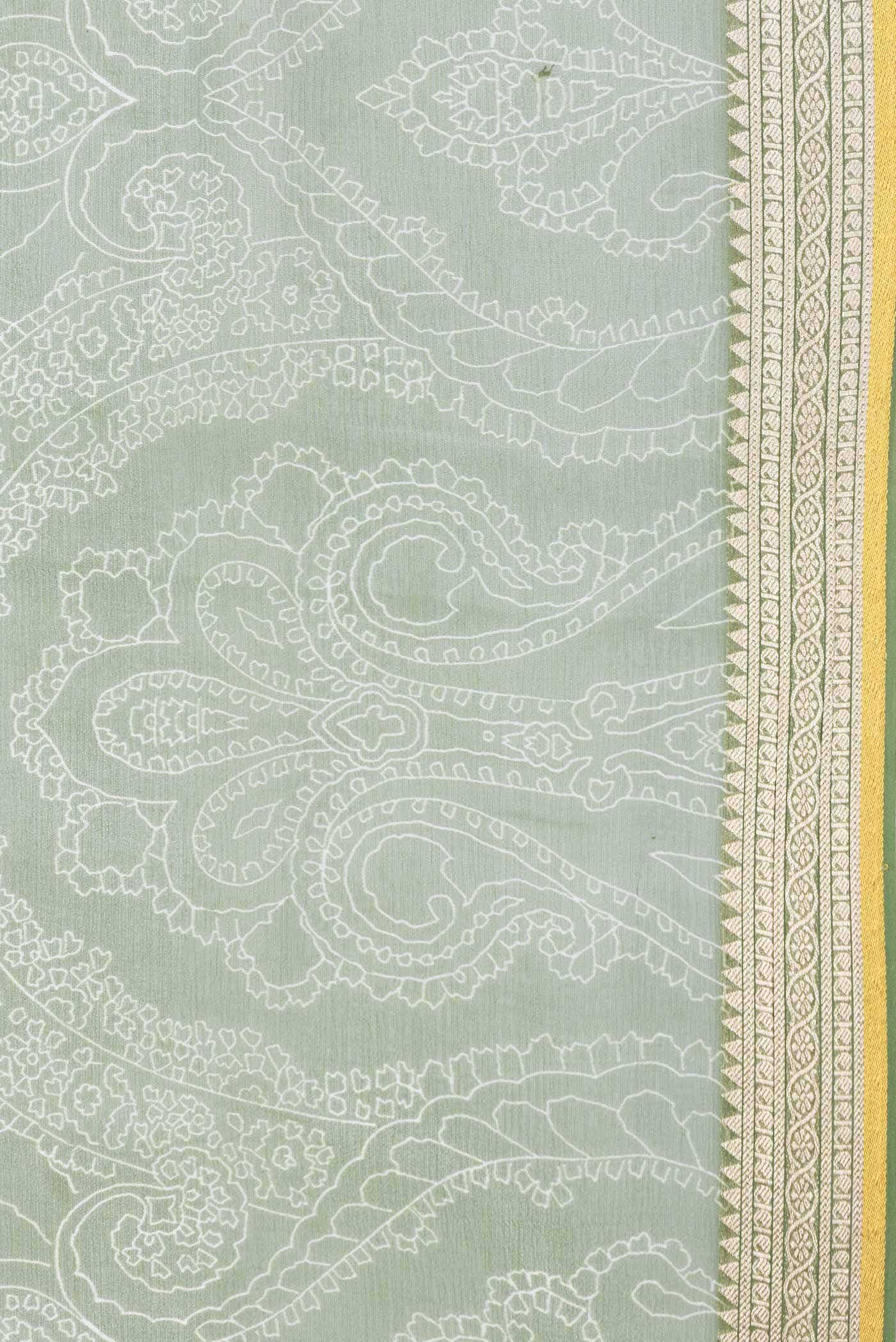 Green Dual Tone Mysore Chiffon Saree