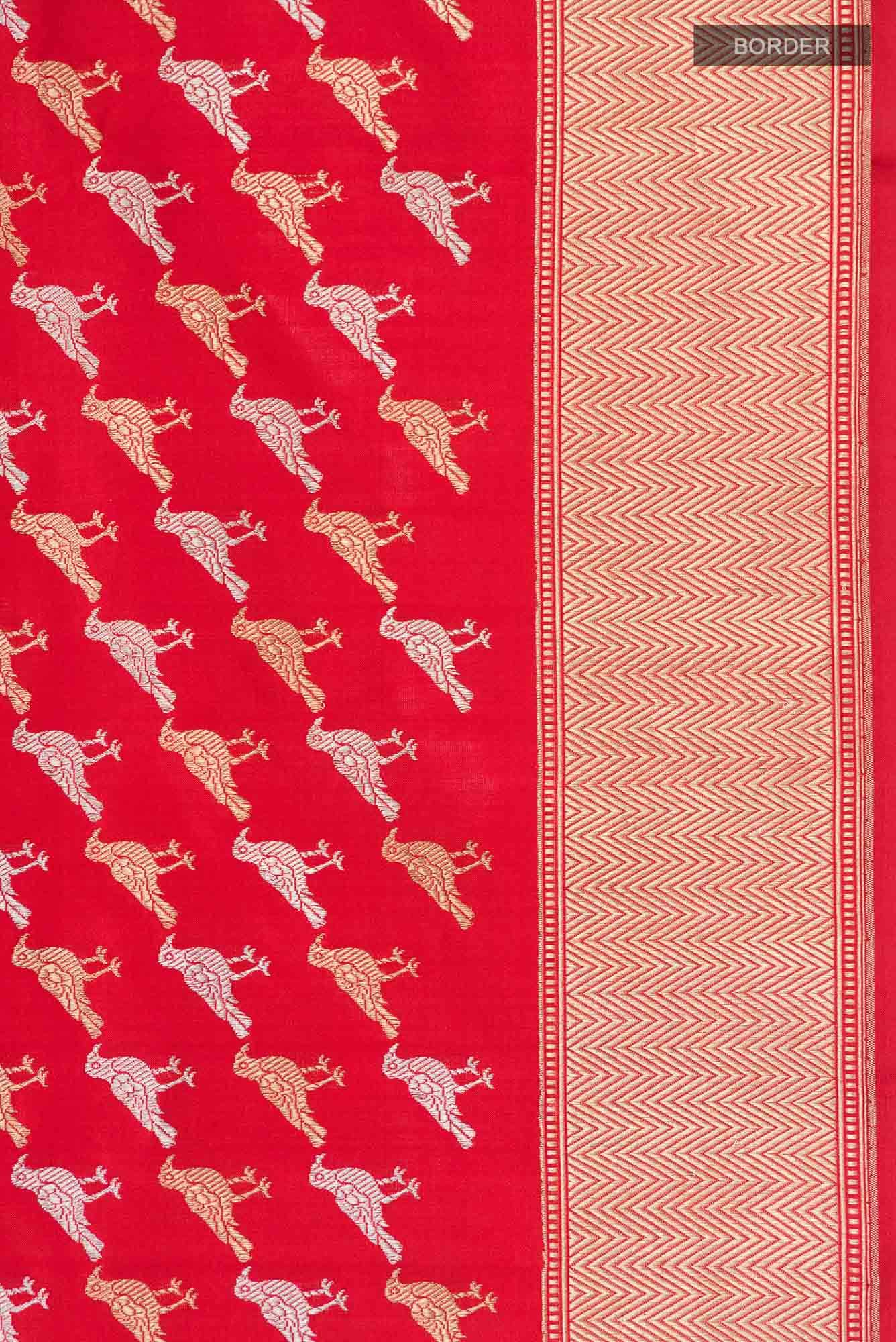 Pure Silk Pure Zari Red Banarasi Saree
