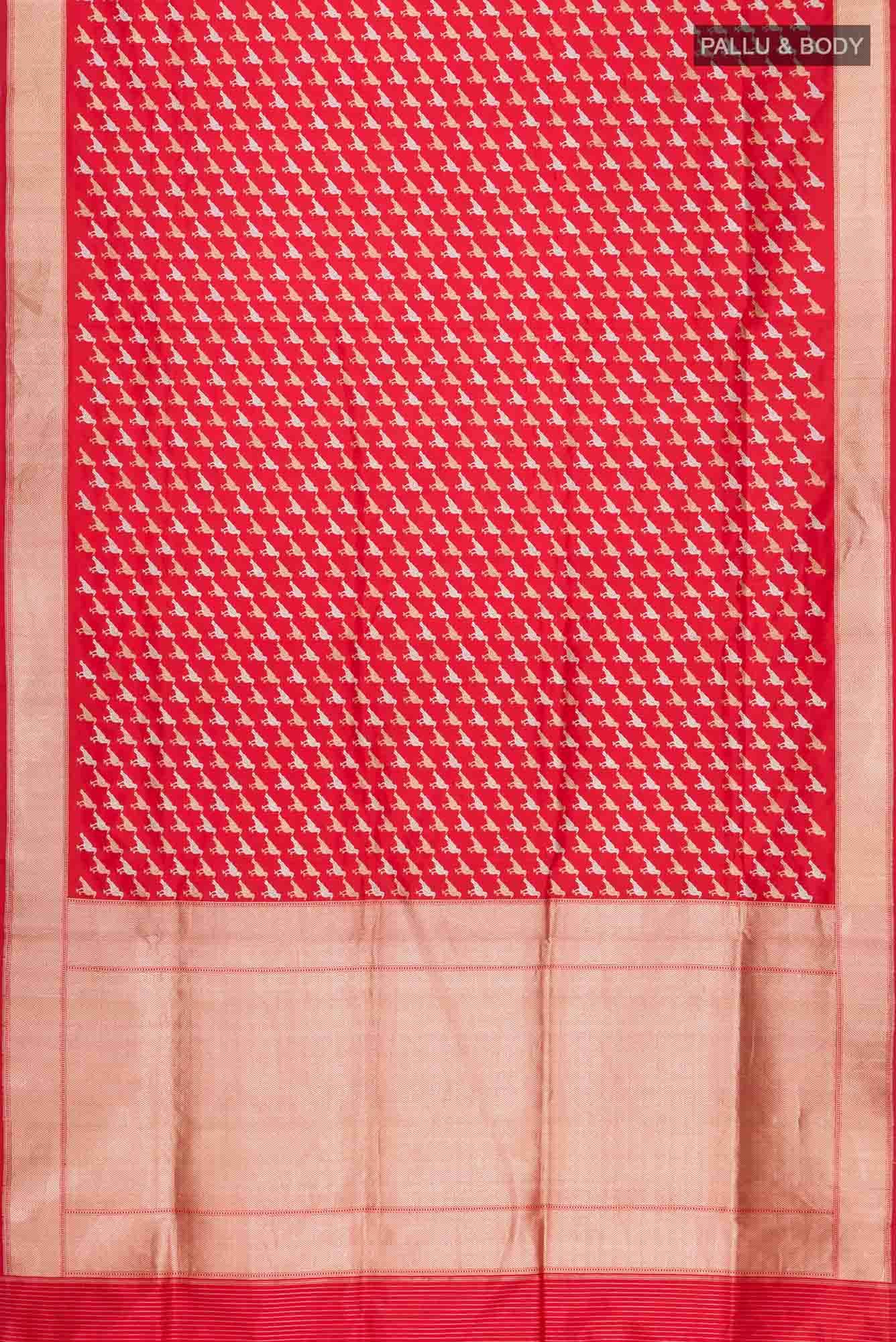 Pure Silk Pure Zari Red Banarasi Saree