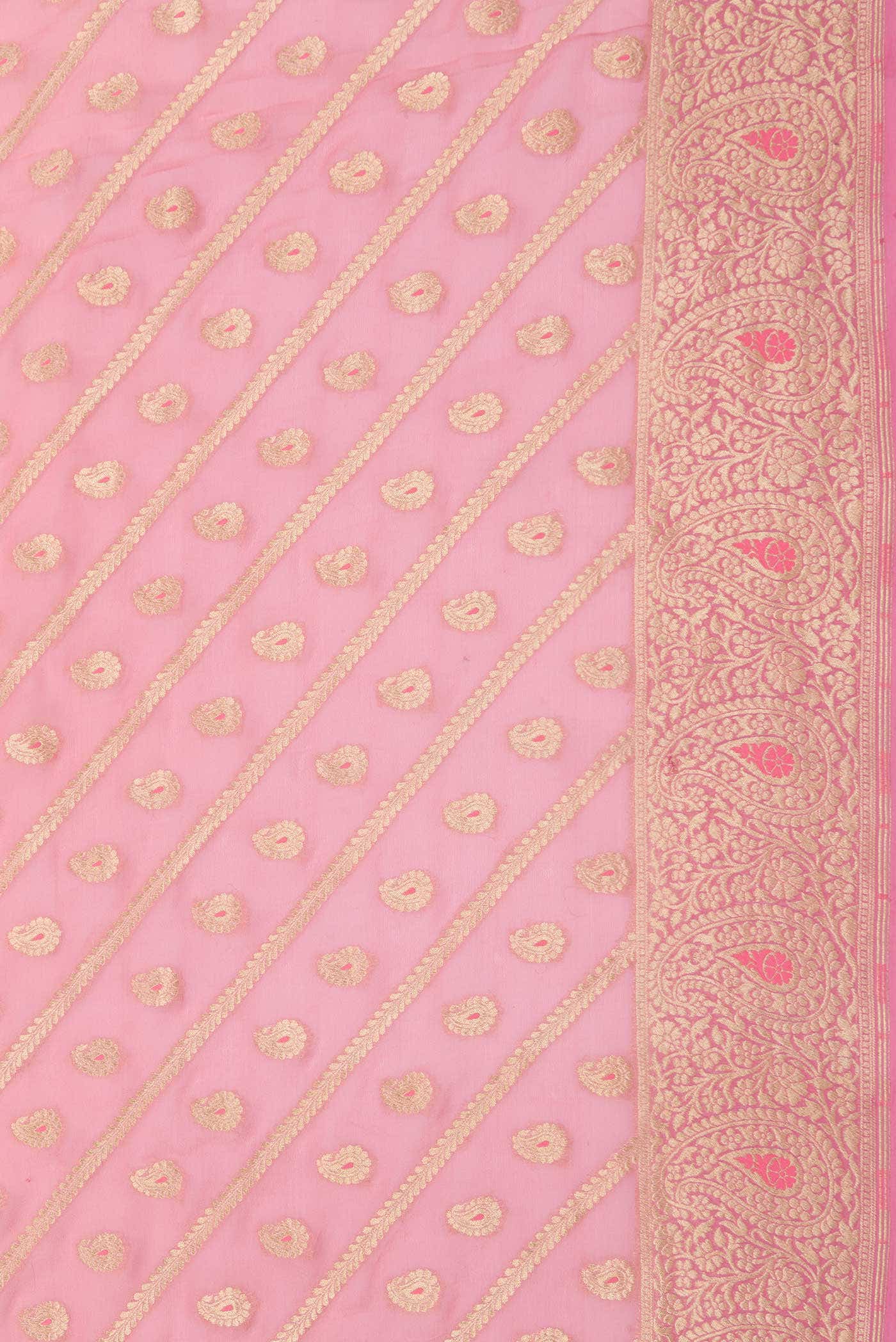 Pink Dual Tone Banarasi Georgette Saree