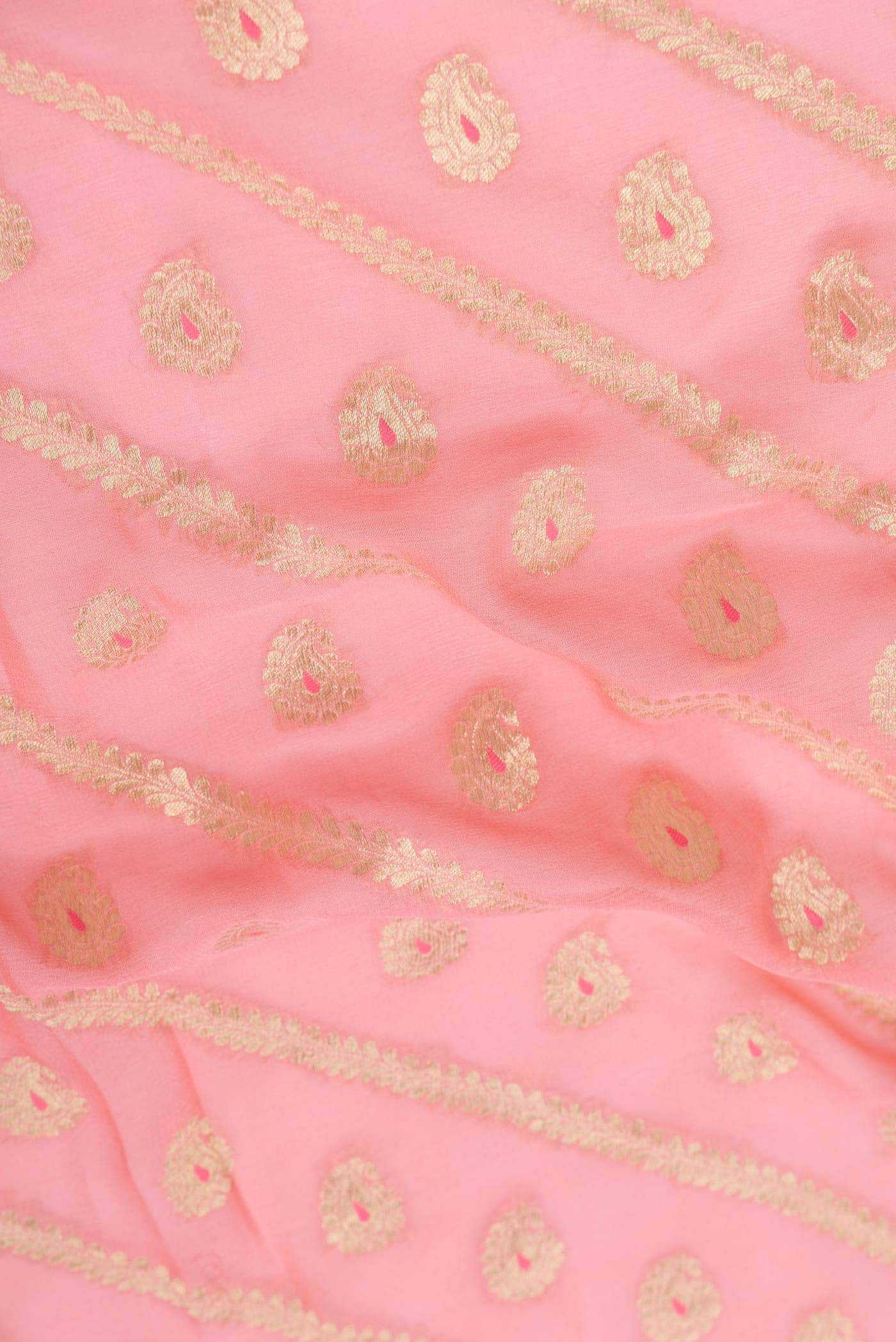 Pink Dual Tone Banarasi Georgette Saree
