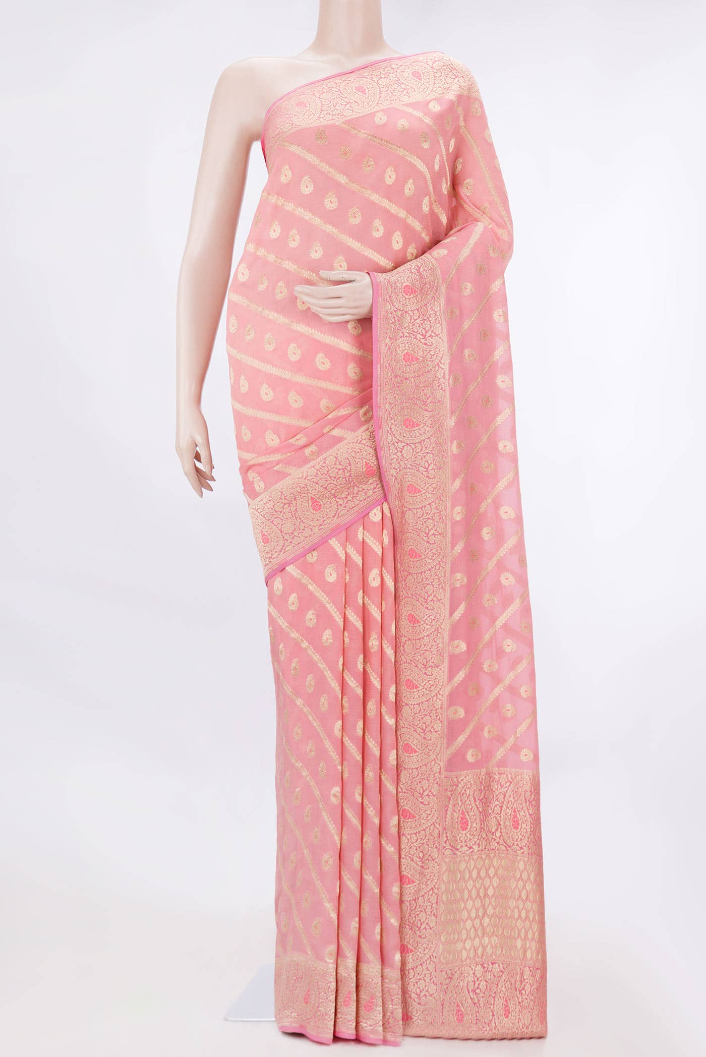 Pink Dual Tone Banarasi Georgette Saree