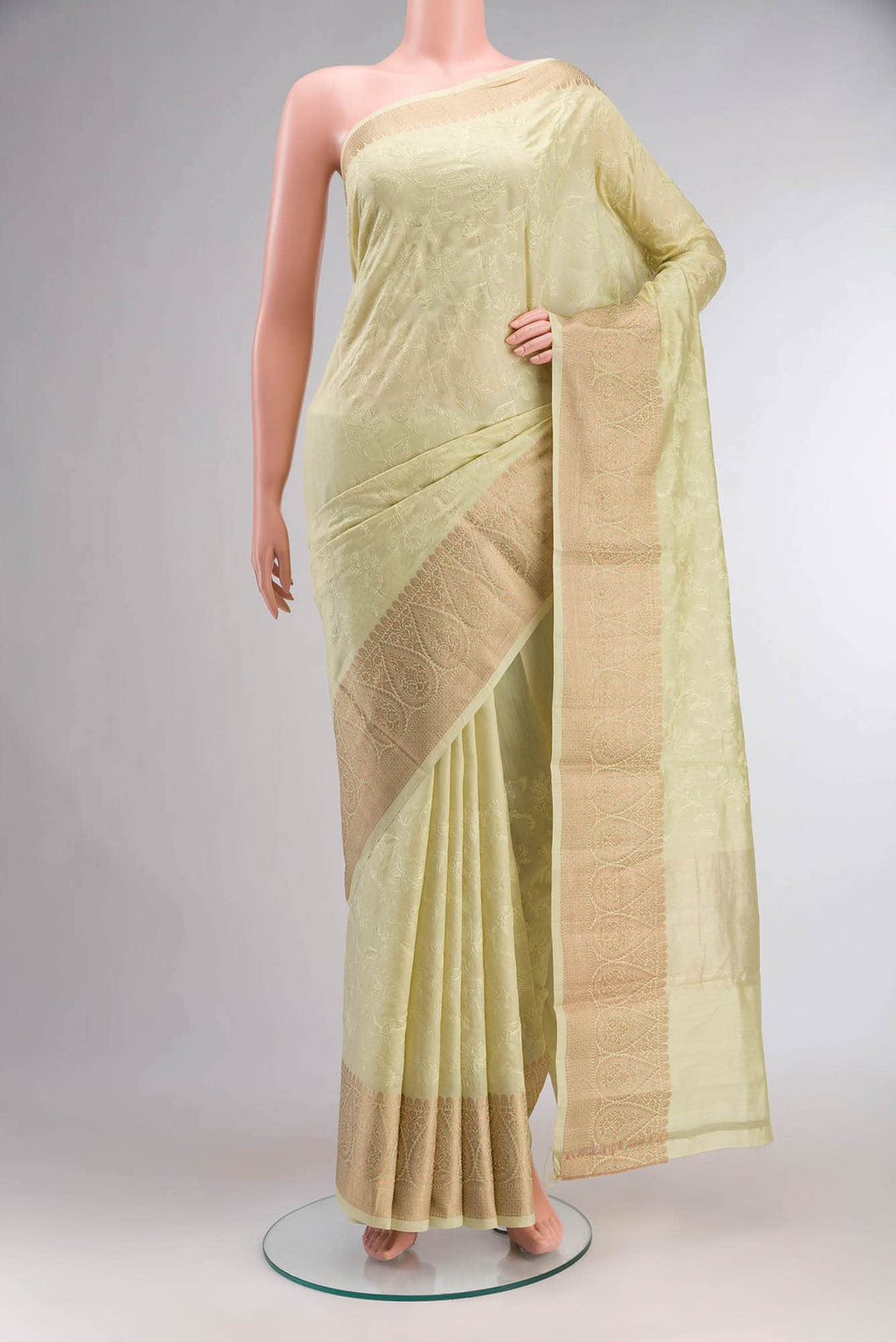 Yellow Bhagalpuri Tussar Silk Saree