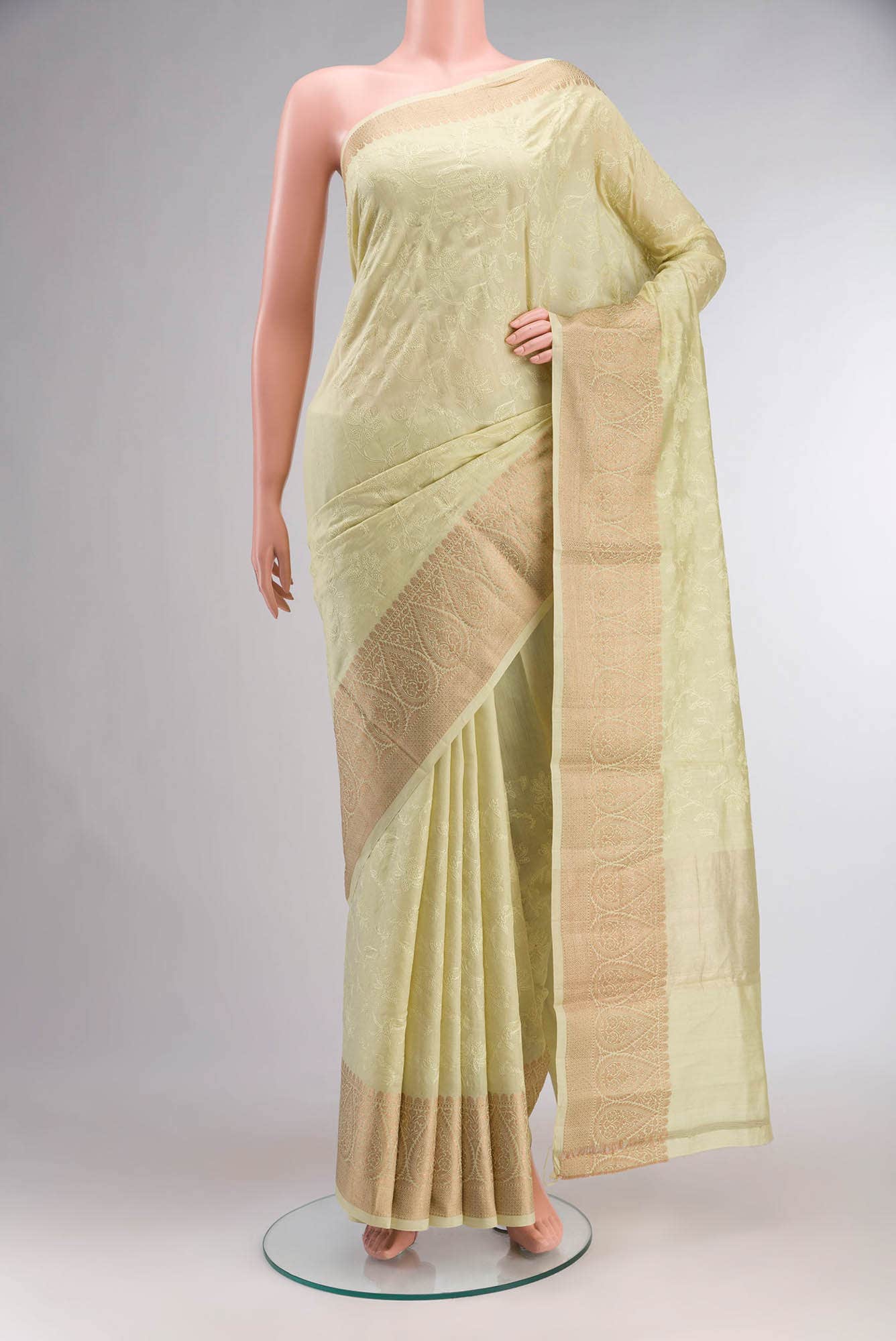 Yellow Bhagalpuri Tussar Silk Saree