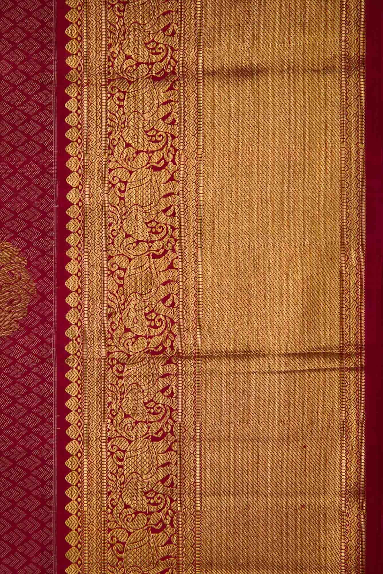 Maroon Kanchipuram Silk Saree