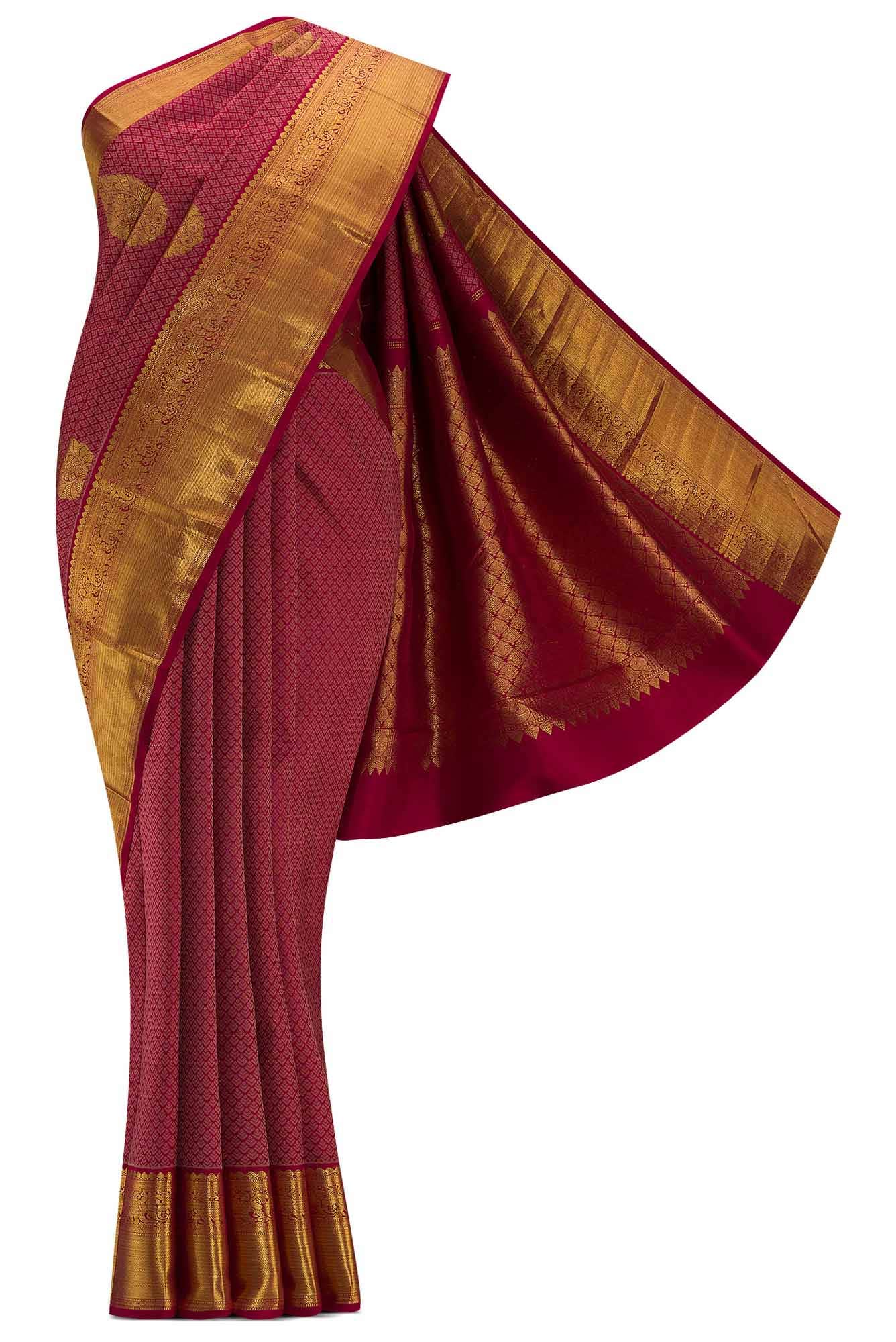 Maroon Kanchipuram Silk Saree