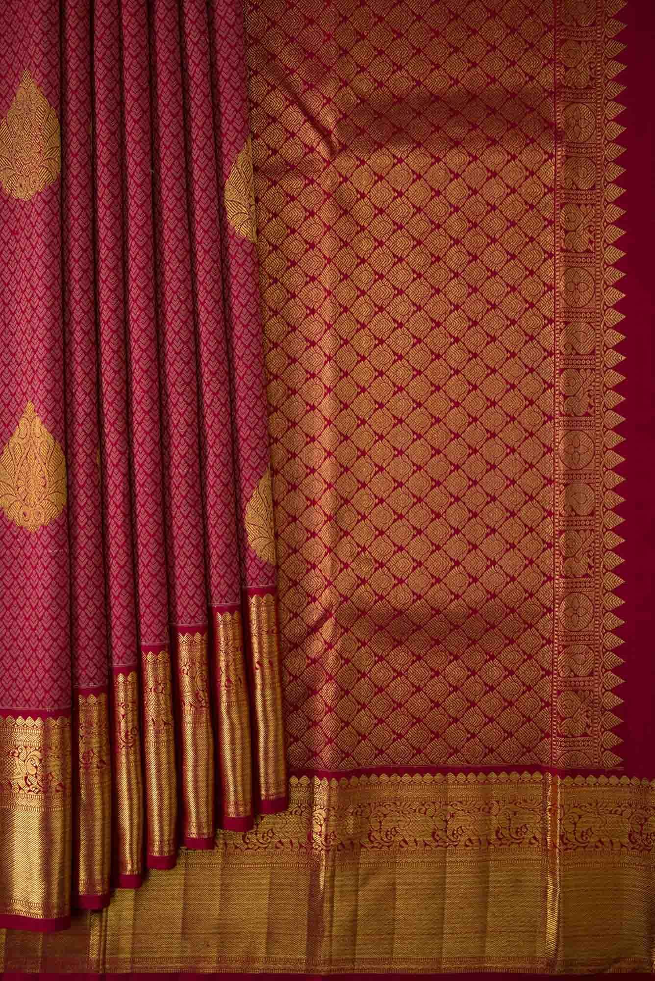 Maroon Kanchipuram Silk Saree