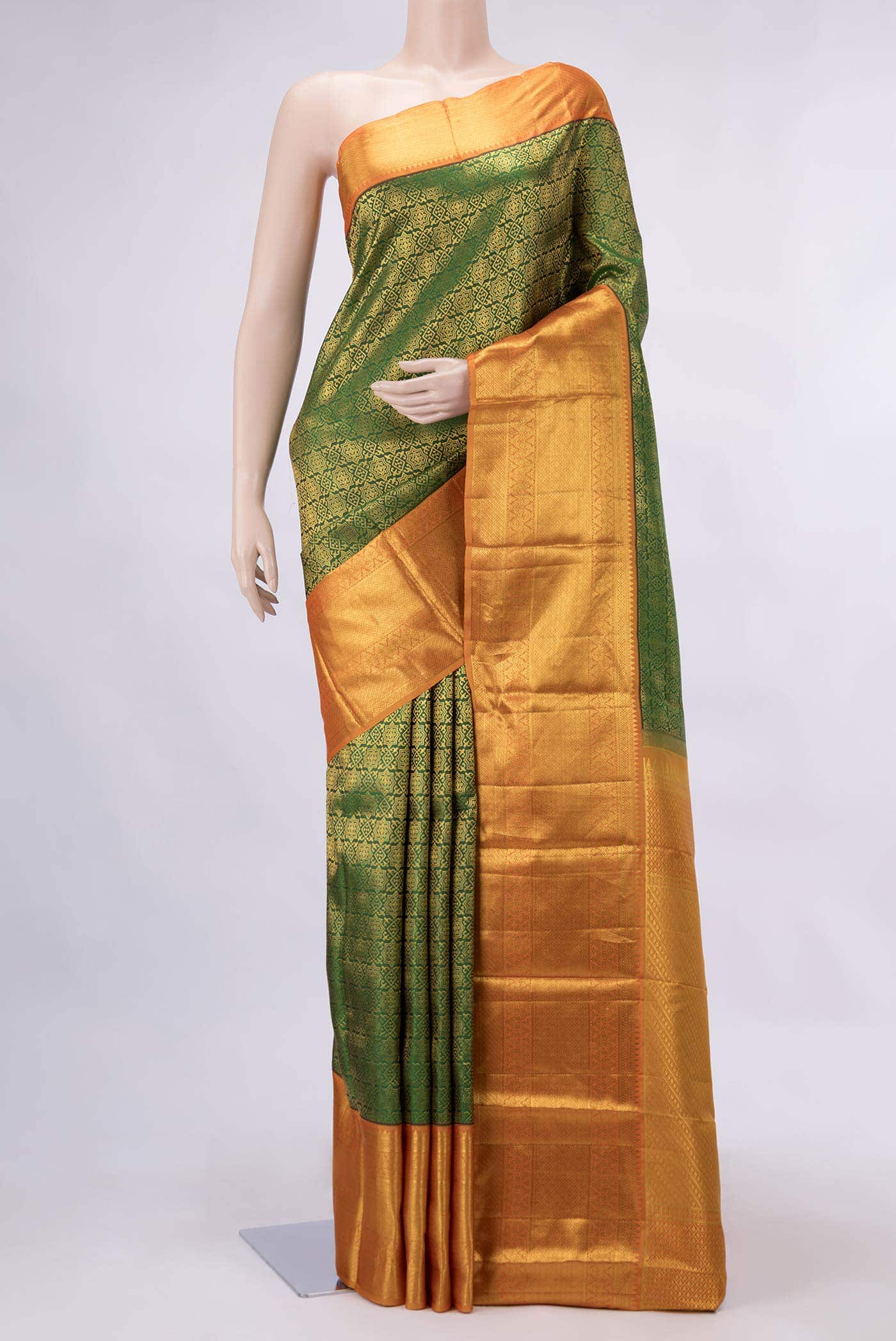 Green Dual Tone Kanchipuram Silk Saree