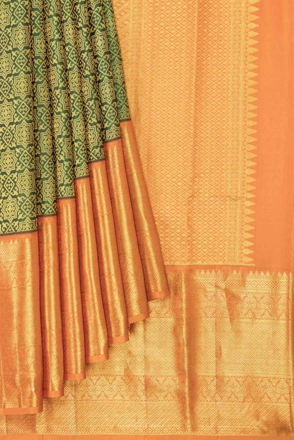 Green Dual Tone Kanchipuram Silk Saree