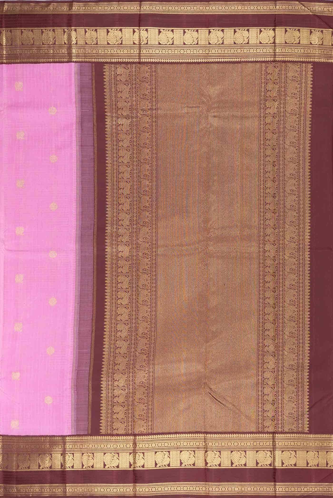 Pure Silk Pure Zari Pink Dual Tone Kanchipuram Saree