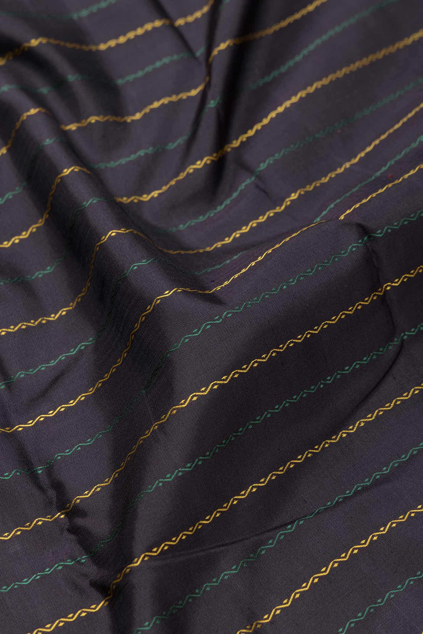 Pure Silk Pure Zari Black Dual Tone Kanchipuram Saree