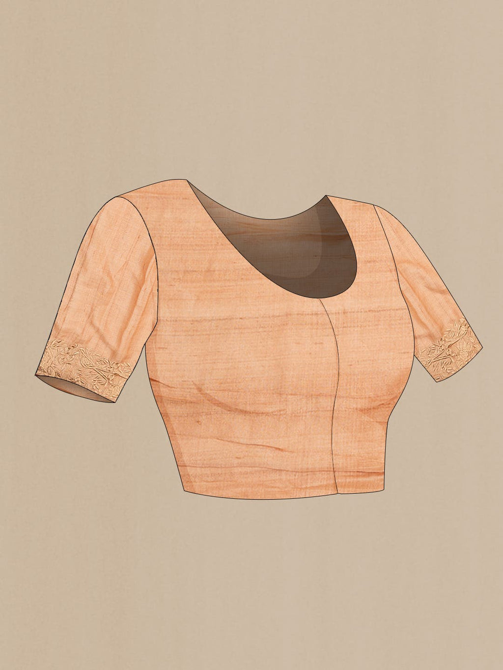 Rose Gold Dual Tone Tussar Silk Saree