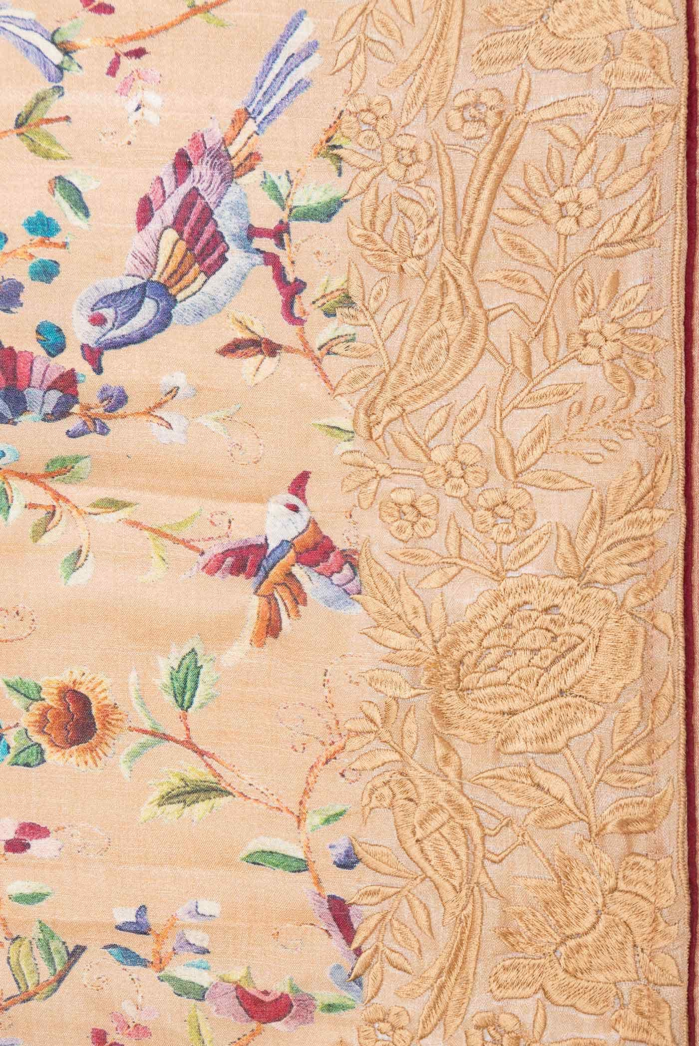 Rose Gold Dual Tone Tussar Silk Saree