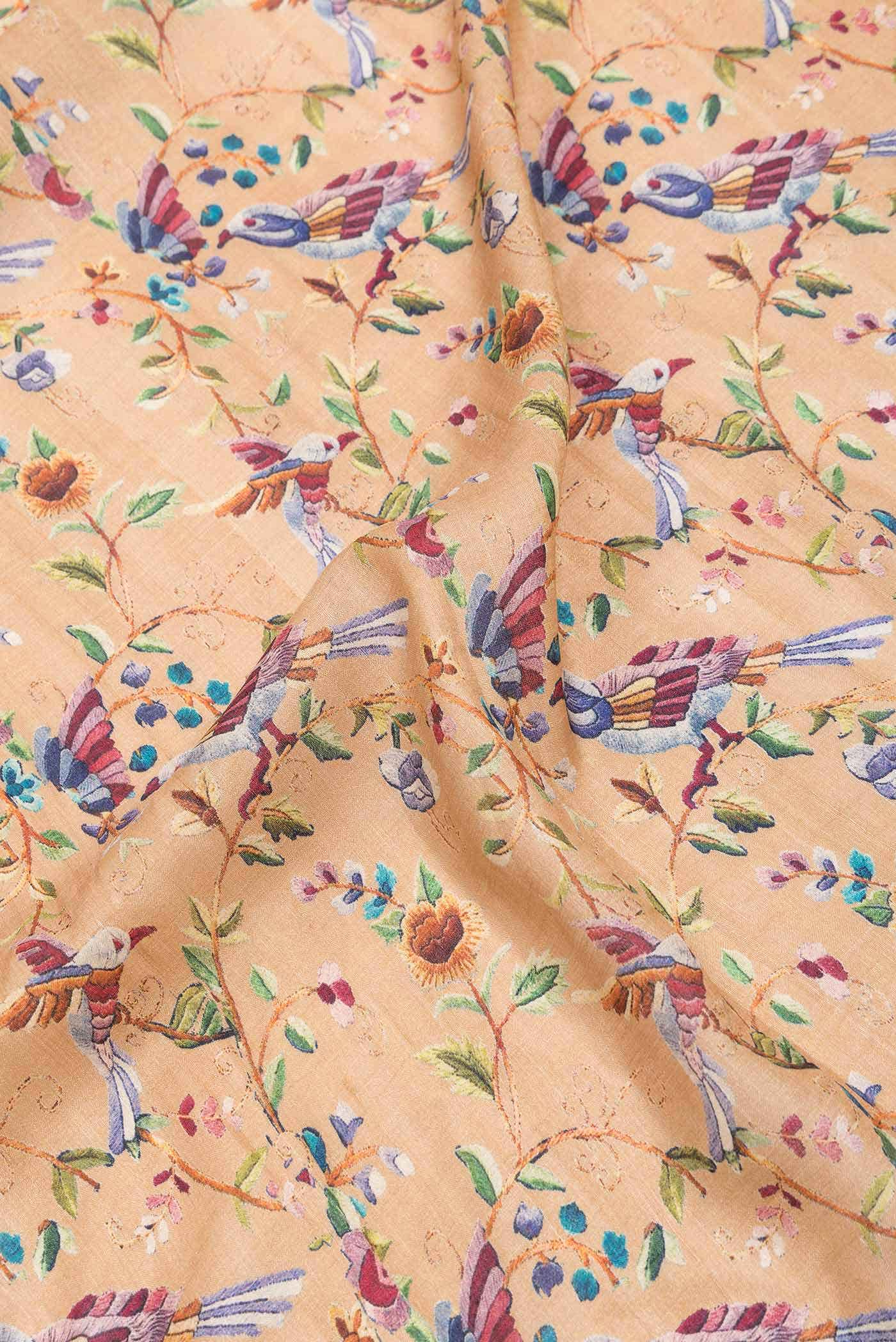 Rose Gold Dual Tone Tussar Silk Saree