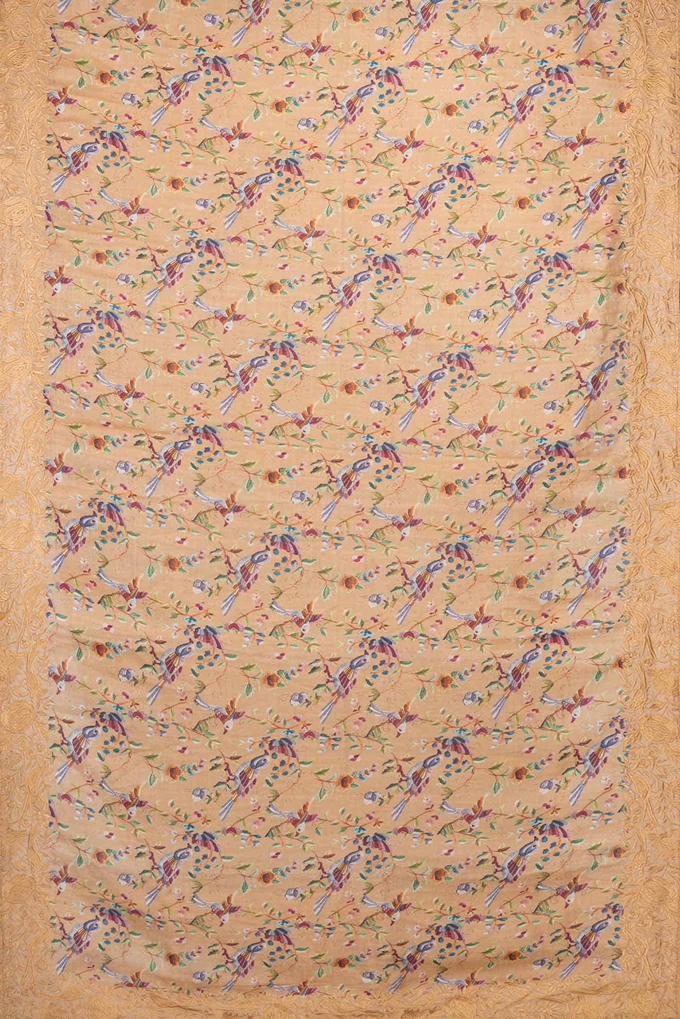 Rose Gold Dual Tone Tussar Silk Saree