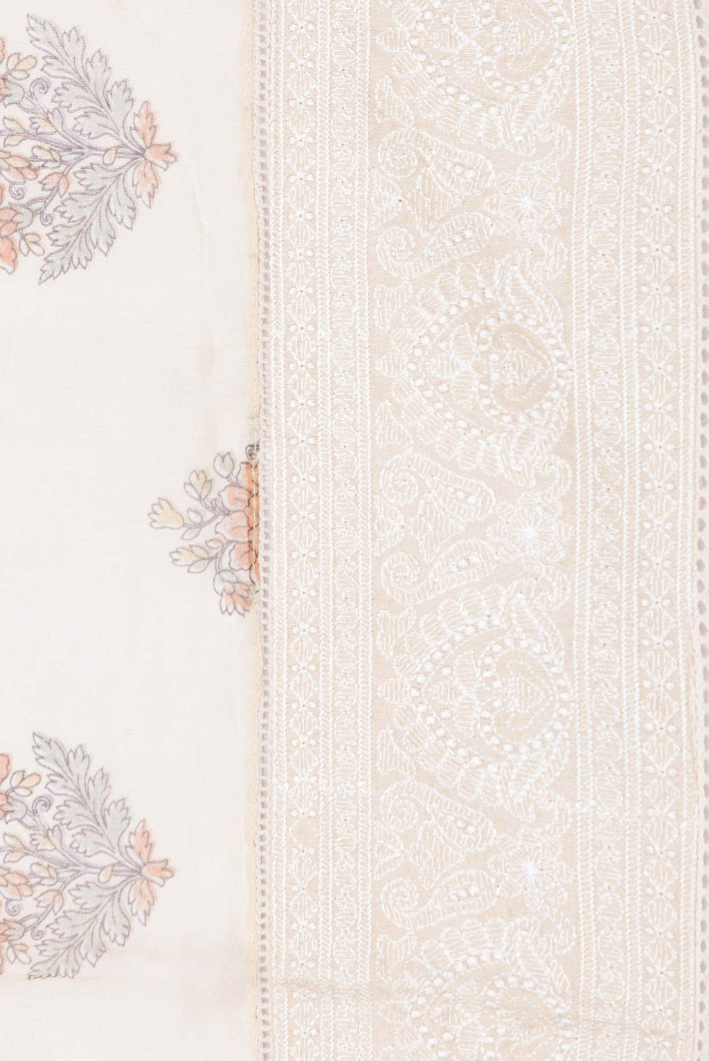 Off White Dual Tone Chanderi Silk Saree