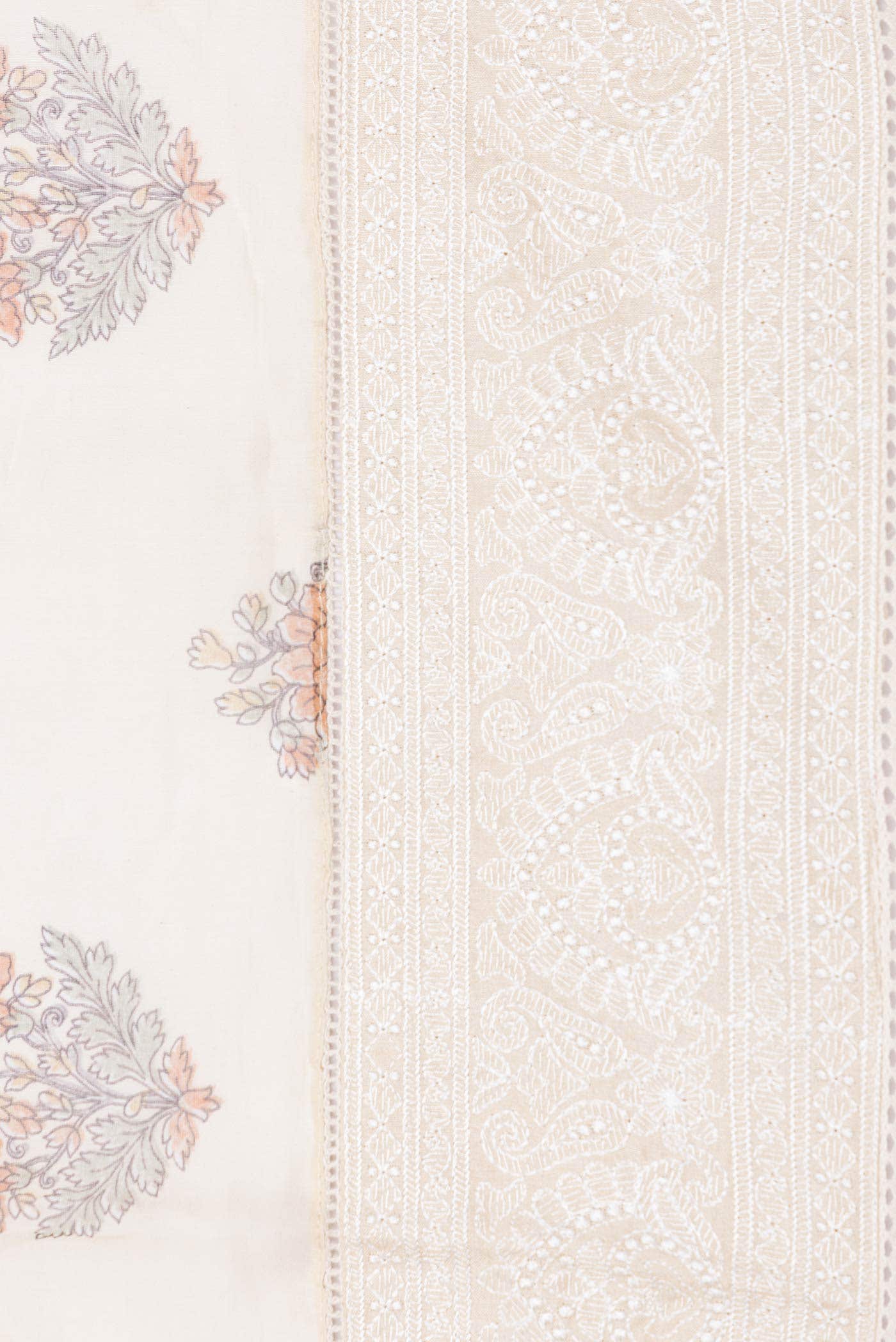 Off White Dual Tone Chanderi Silk Saree