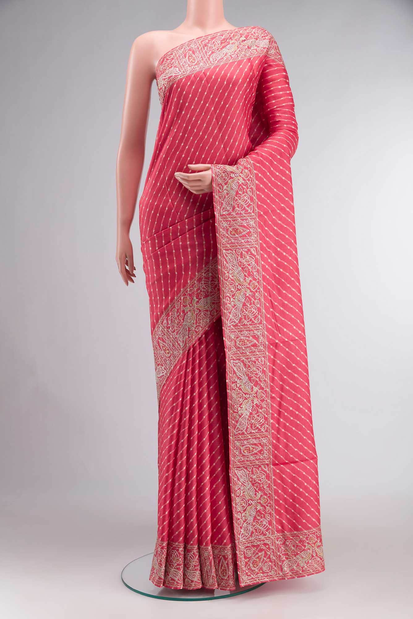 Red Bhagalpuri Tussar Silk Saree