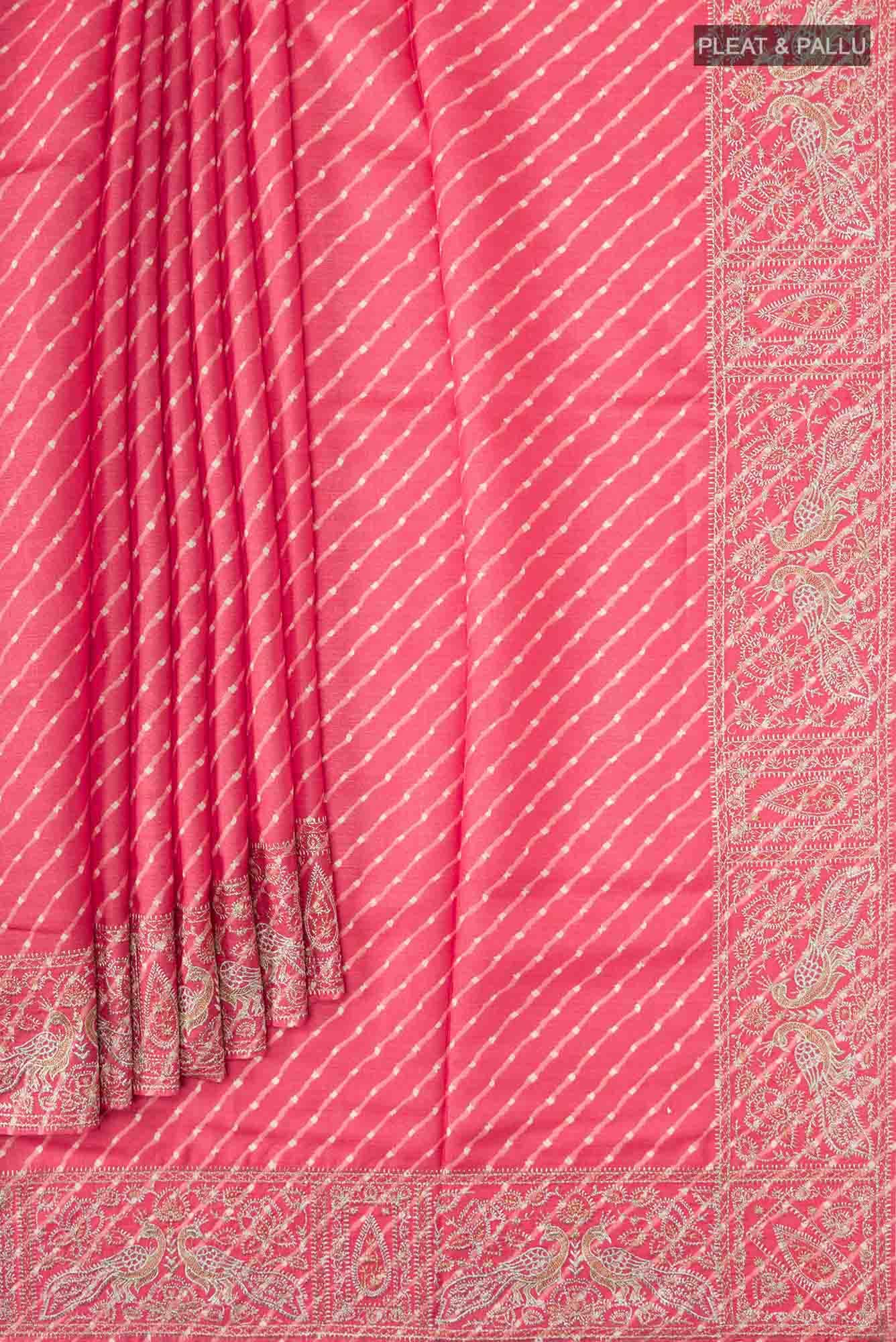 Red Bhagalpuri Tussar Silk Saree