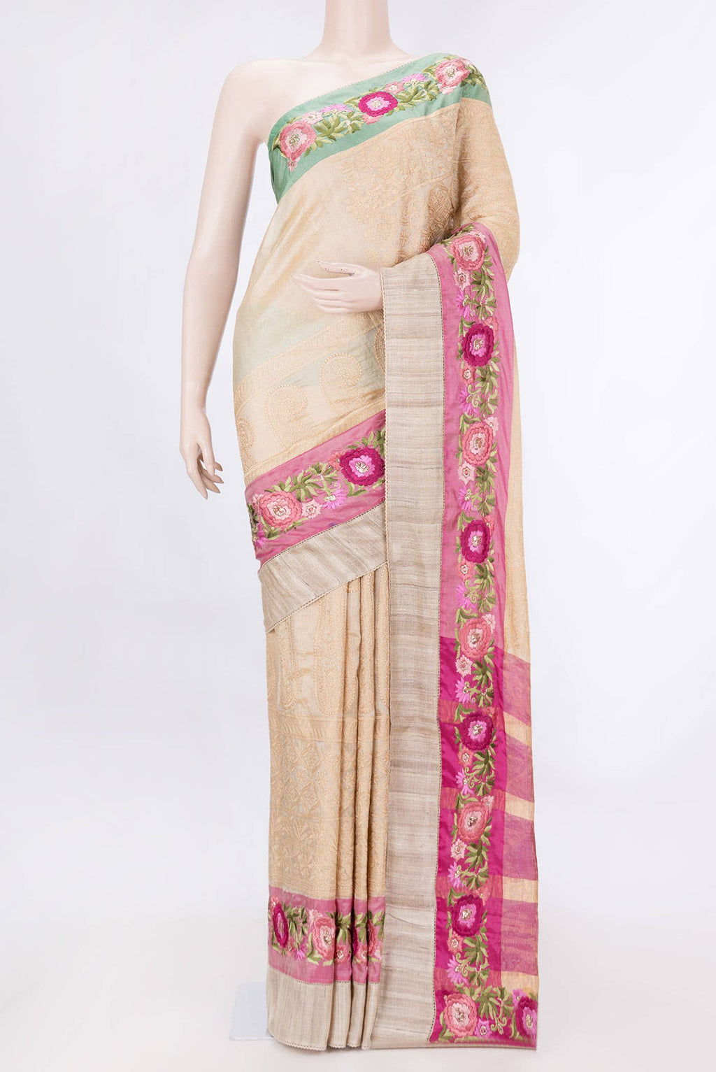 Gold Dual Tone Chanderi Silk Saree