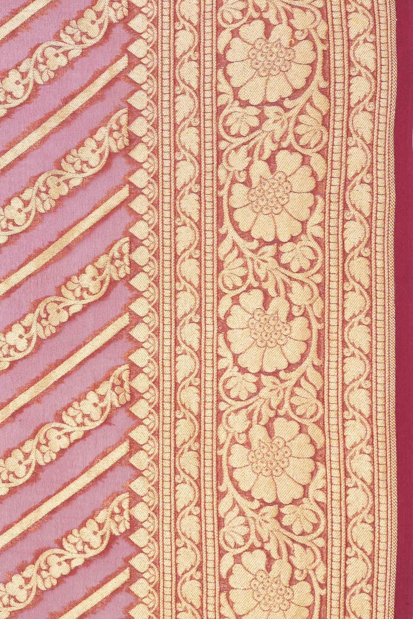 Maroon Dual Tone Mysore Georgette Saree