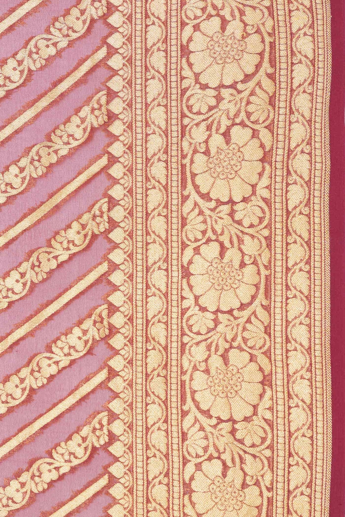 Maroon Dual Tone Mysore Georgette Saree