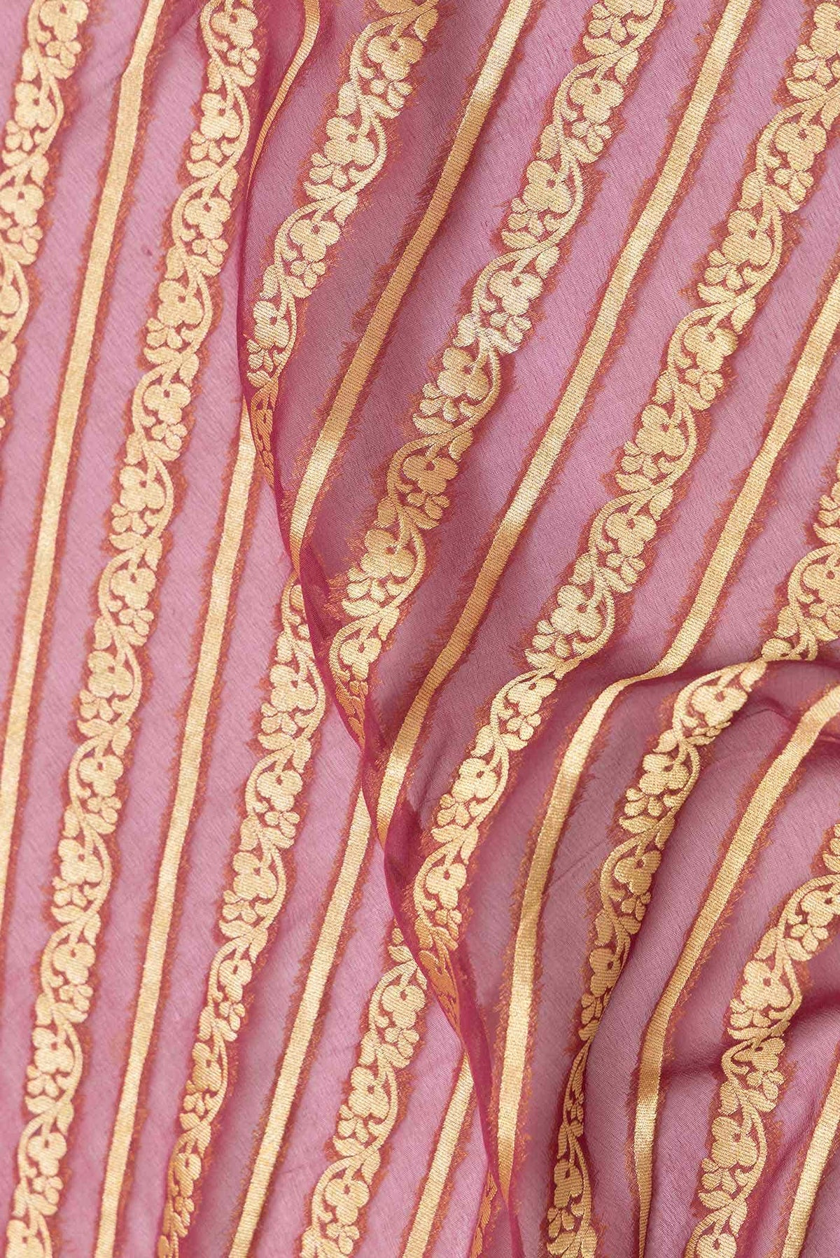 Maroon Dual Tone Mysore Georgette Saree
