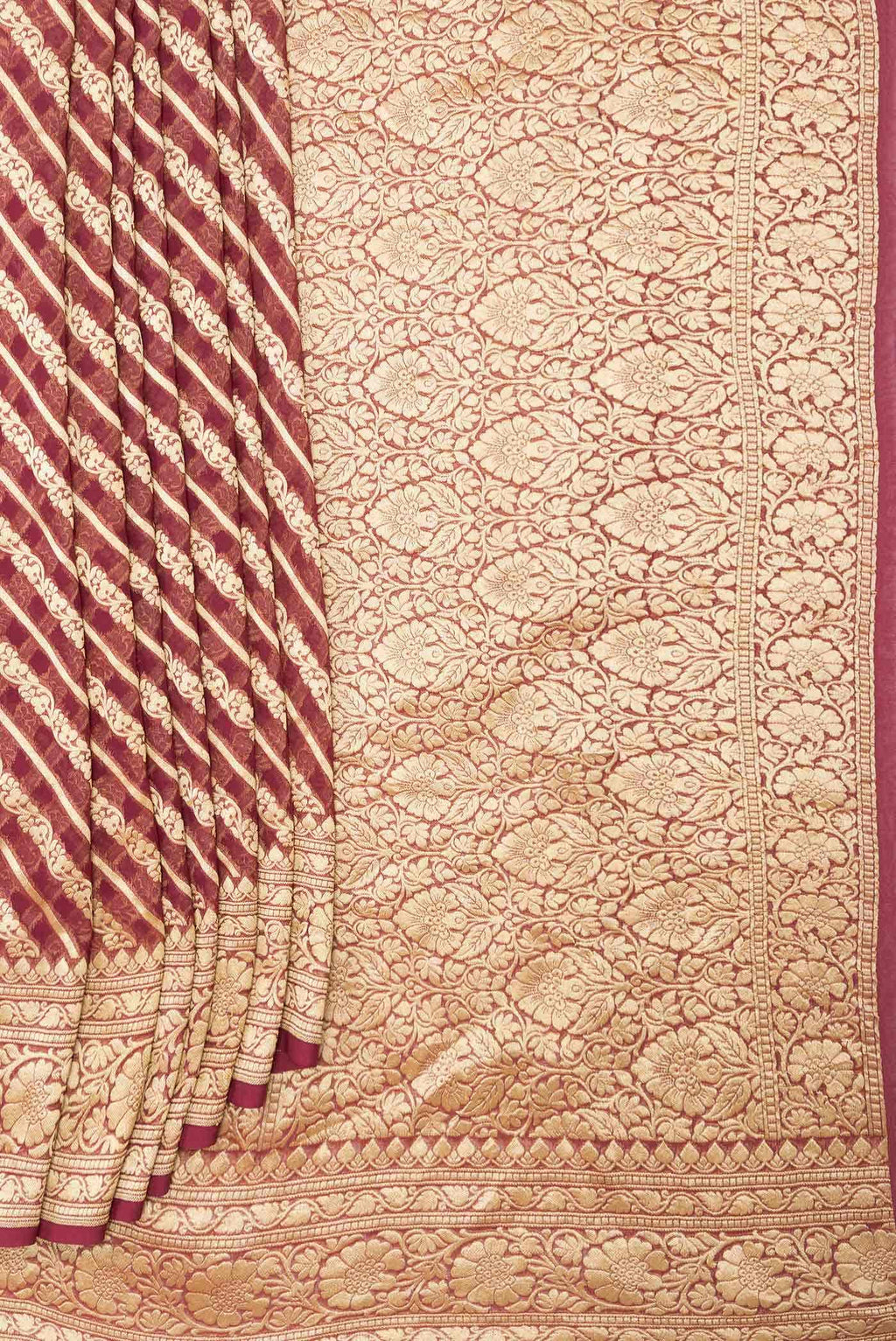 Maroon Dual Tone Mysore Georgette Saree