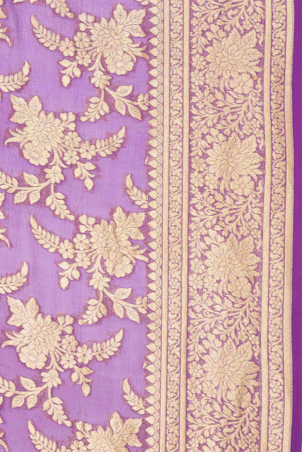 Purple Dual Tone Mysore Georgette Saree