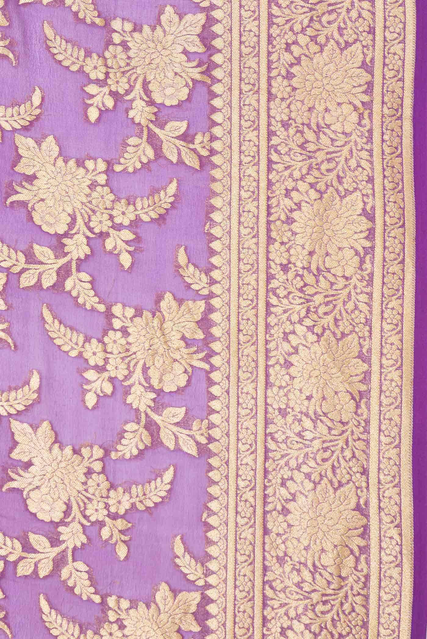 Purple Dual Tone Mysore Georgette Saree