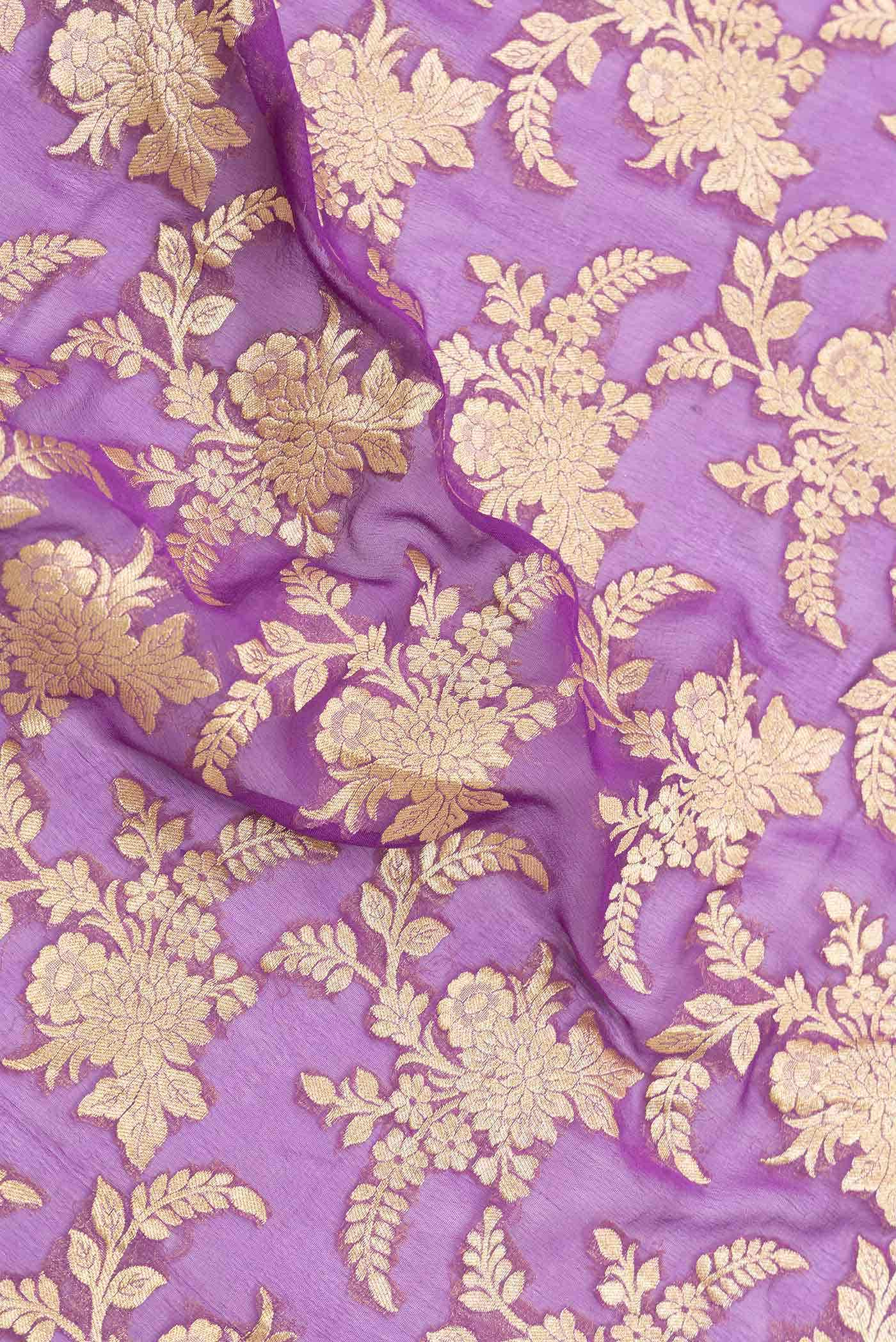 Purple Dual Tone Mysore Georgette Saree
