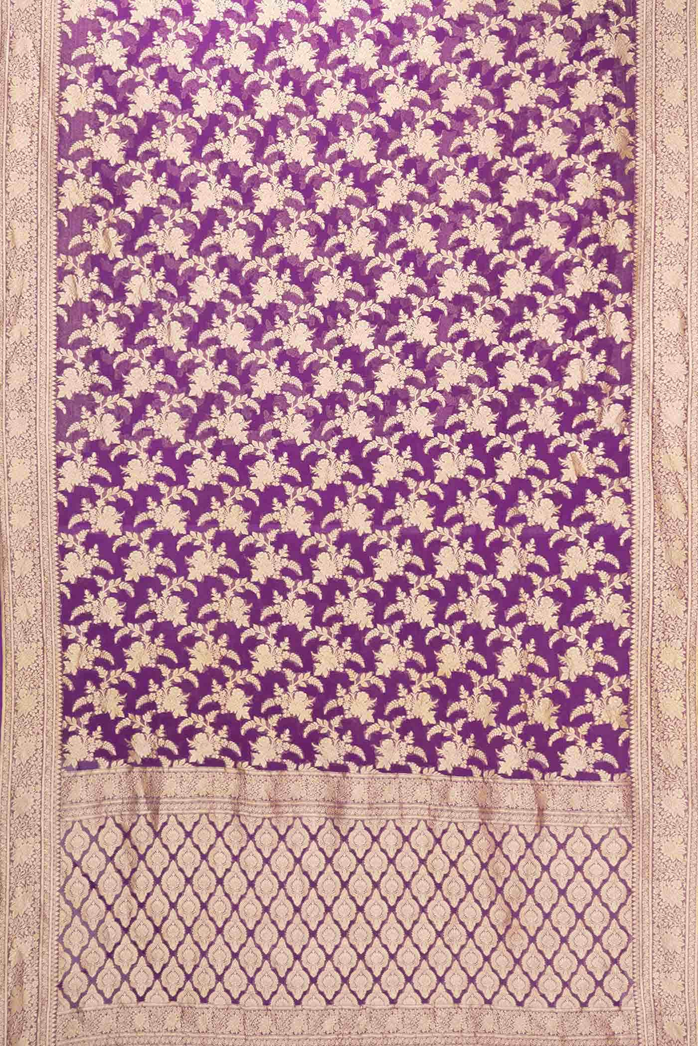 Purple Dual Tone Mysore Georgette Saree