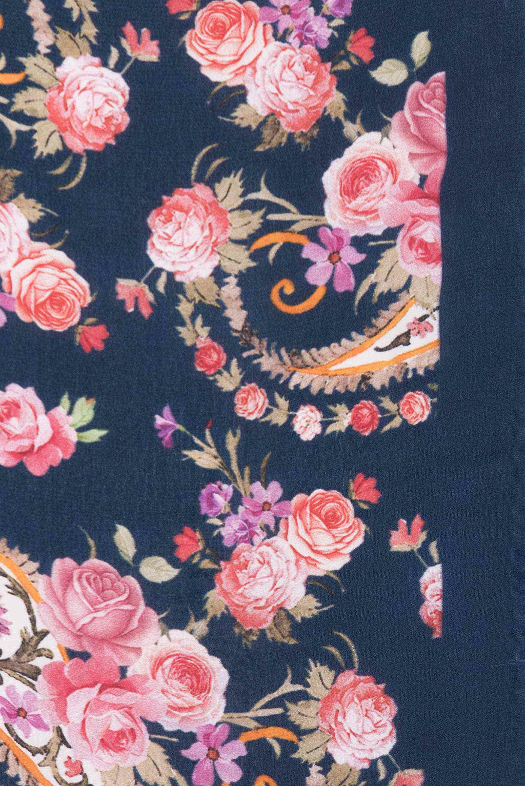 Navy Blue Mysore Crepe Saree