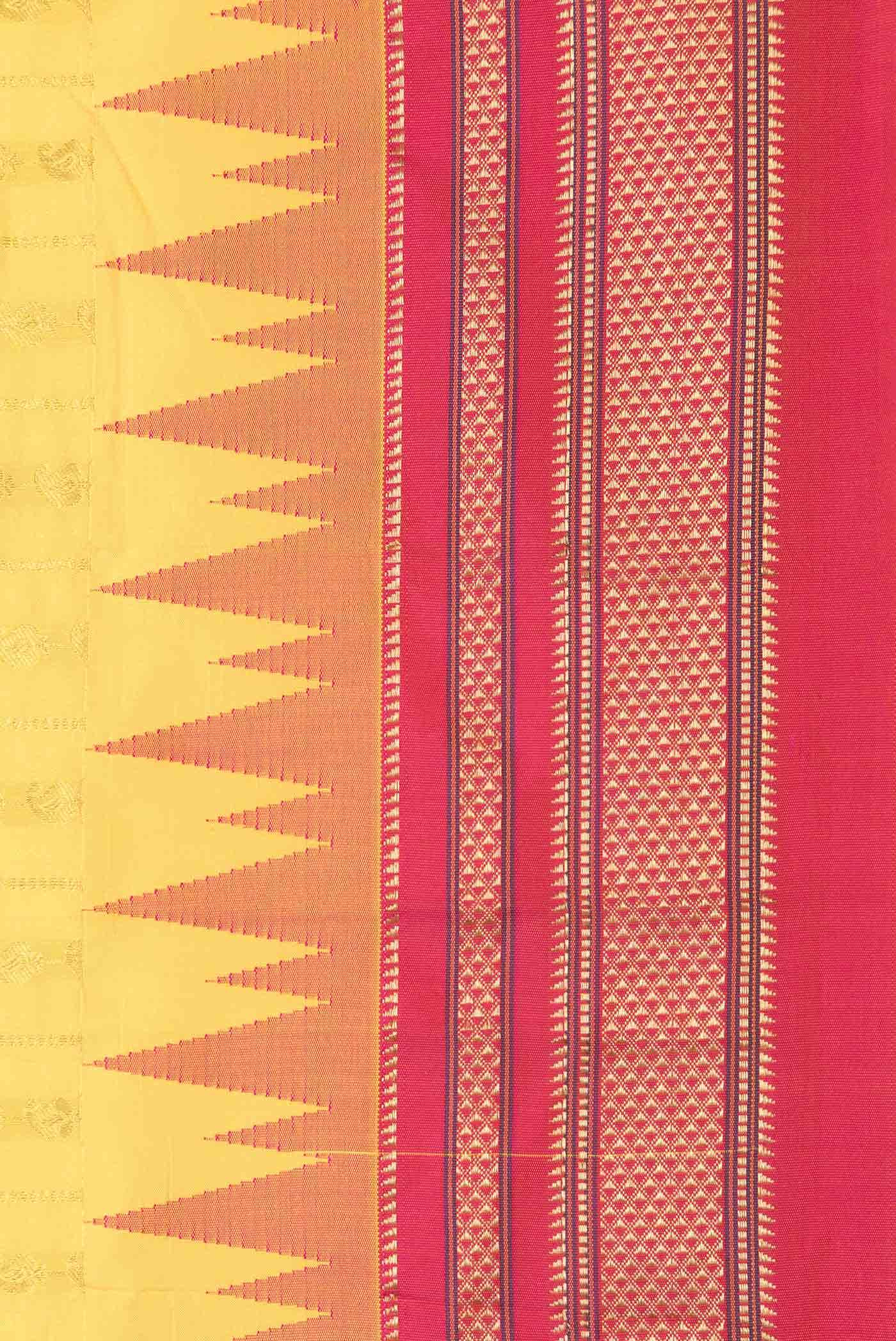 Yellow Dual Tone Paithani Silk Saree