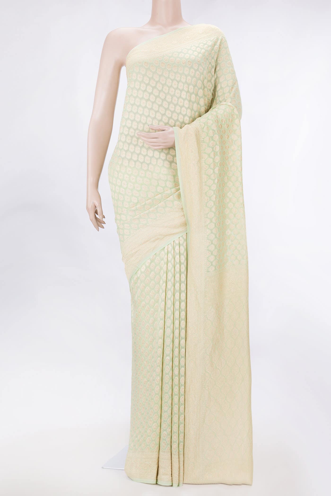 Light Green Dual Tone Banarasi Georgette Saree
