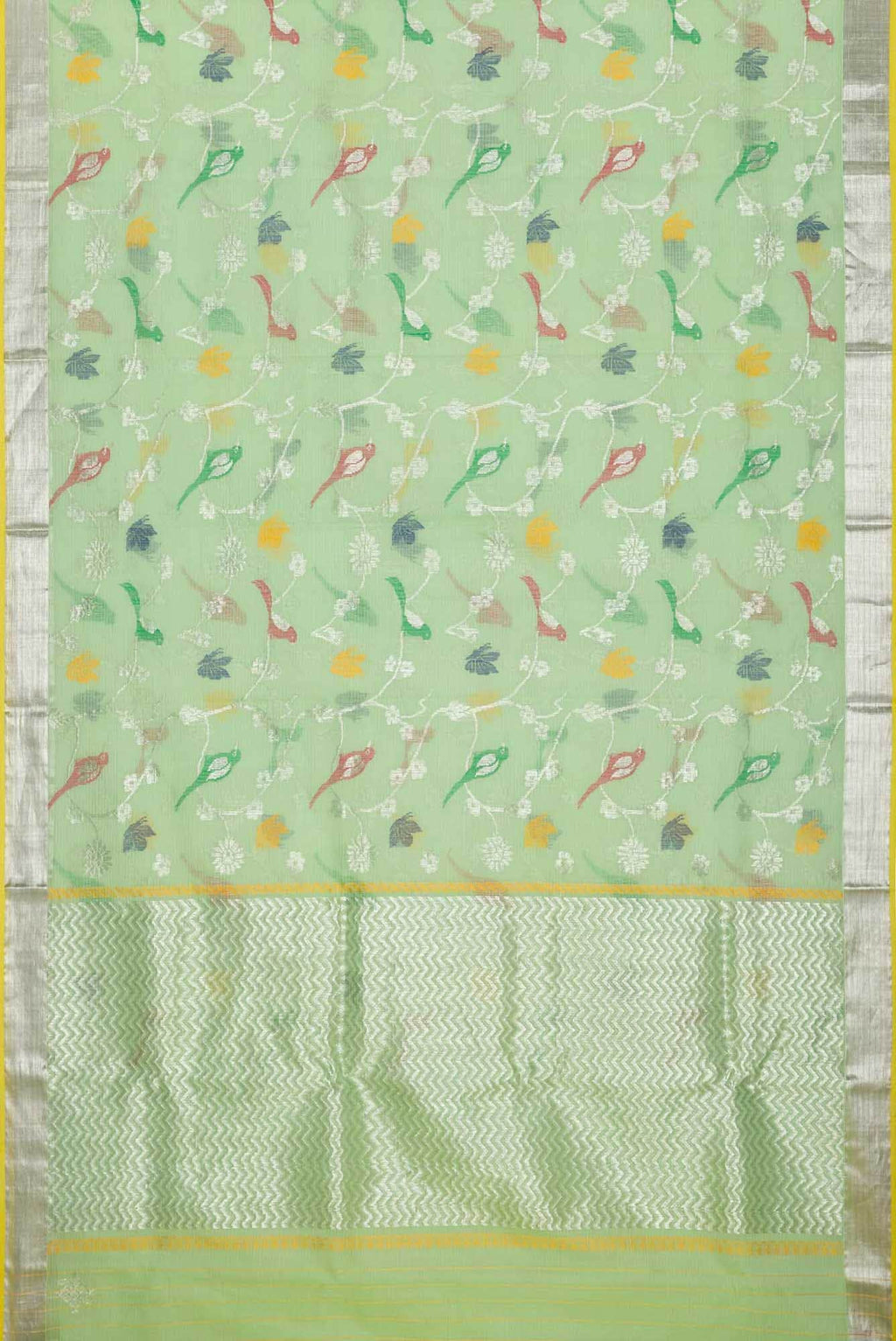 Pista Green Kota Silk Saree