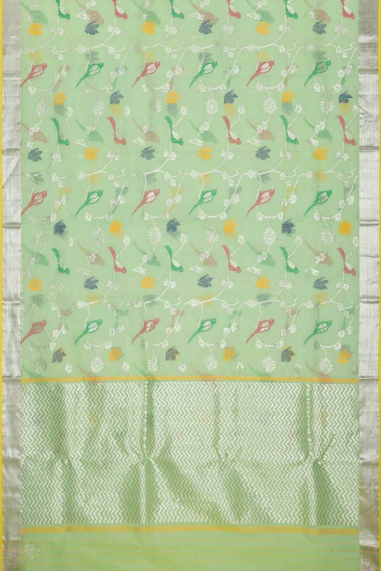 Pista Green Kota Silk Saree