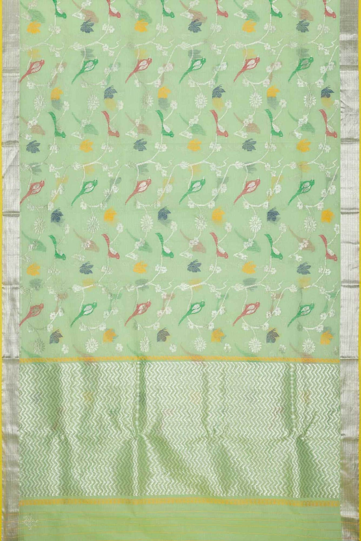 Pista Green Kota Silk Saree