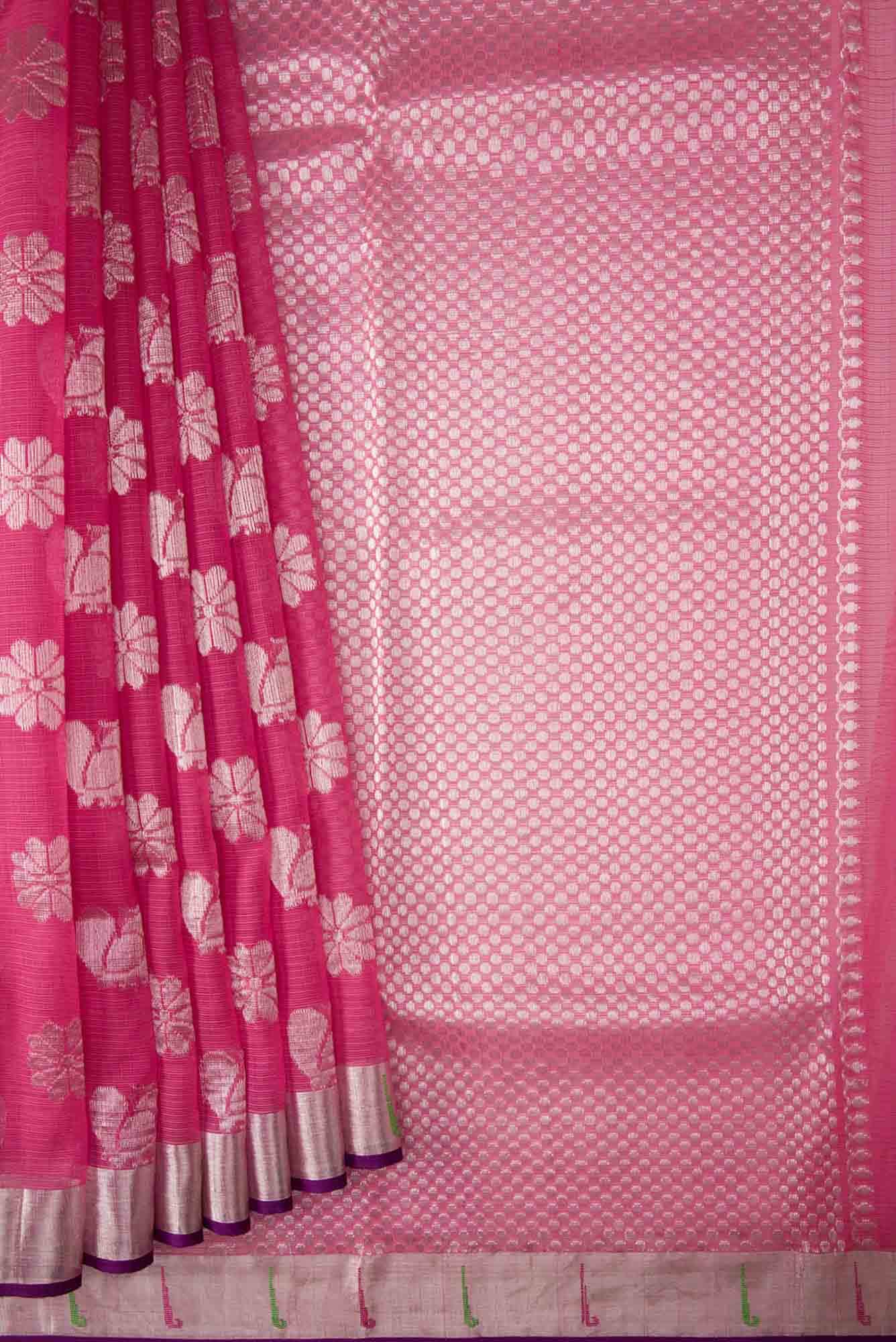 Pink Dual Tone Kota Silk Saree