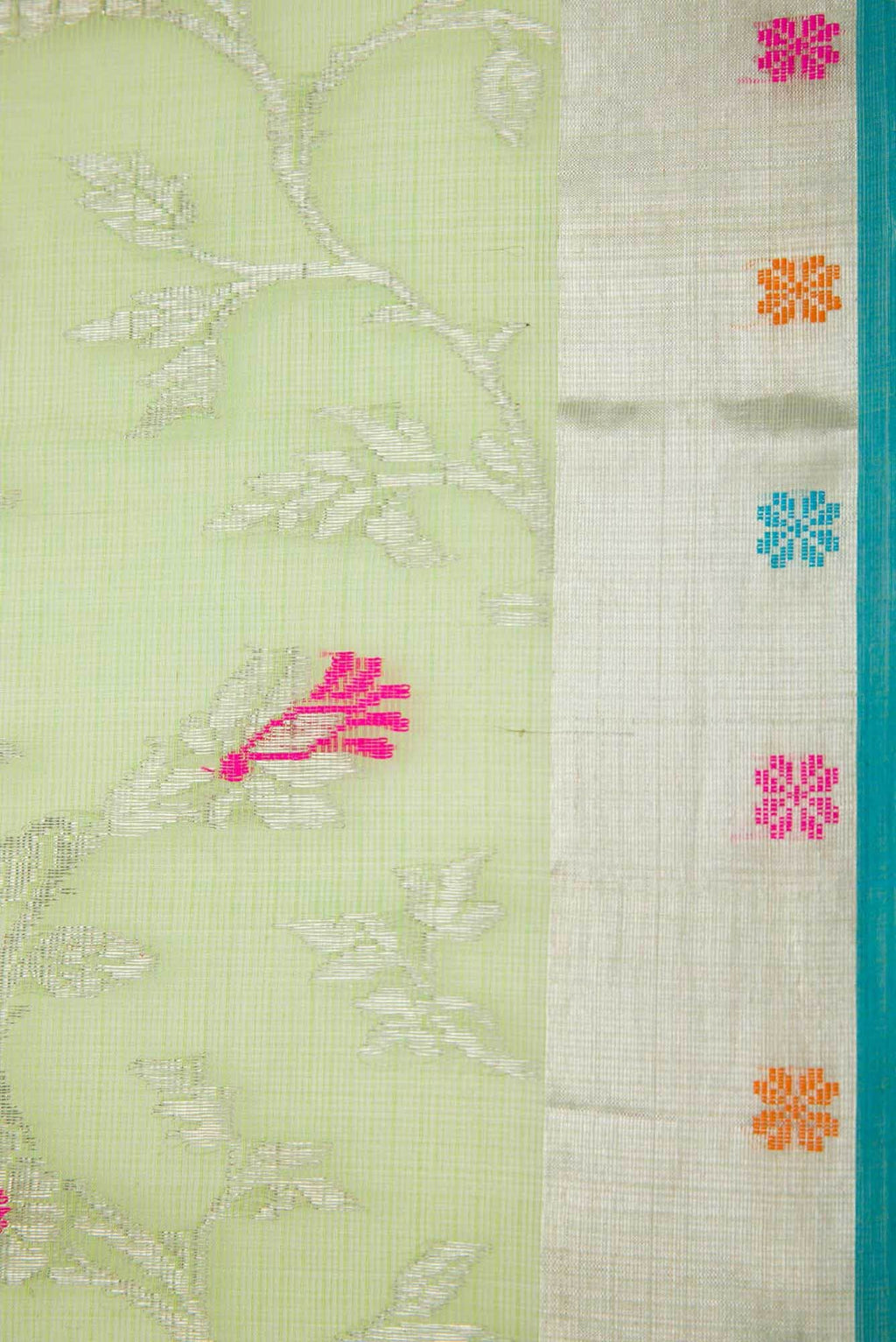 Pure Silk Pure Zari Green Dual Tone Kota Saree