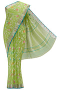 Pure Silk Pure Zari Green Dual Tone Kota Saree