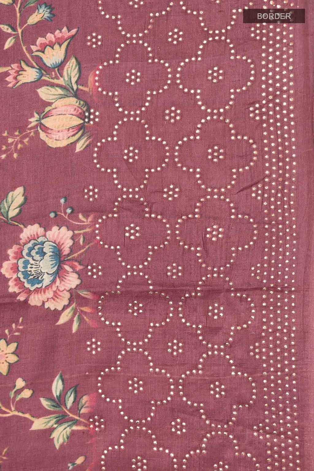 Mauve Bhagalpuri Tussar Silk Saree