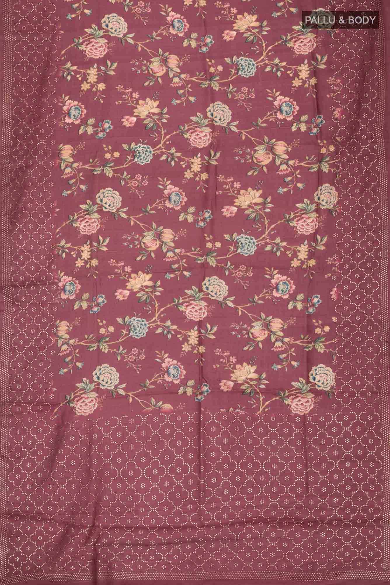 Mauve Bhagalpuri Tussar Silk Saree