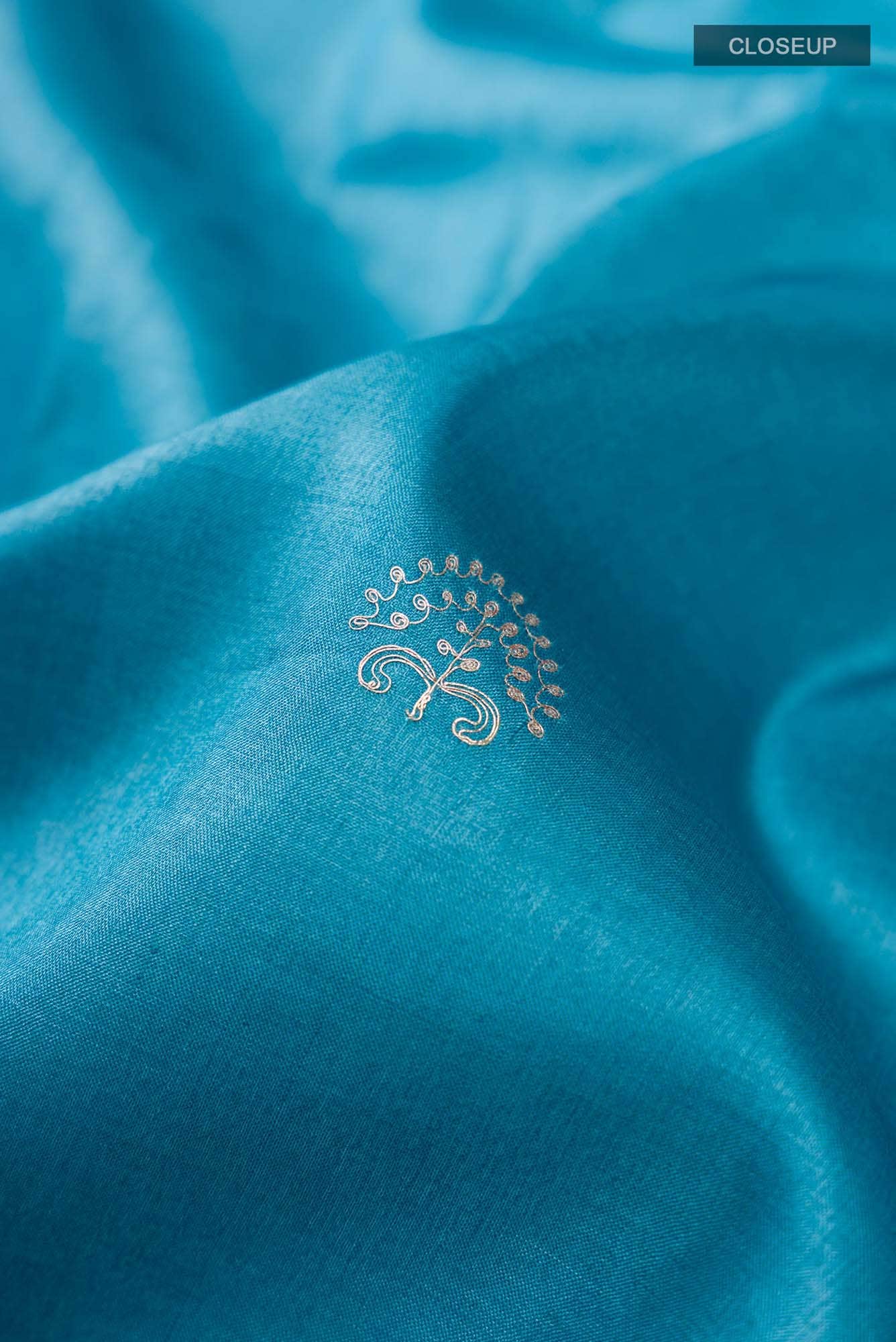 Blue Bhagalpuri Tussar Silk Saree