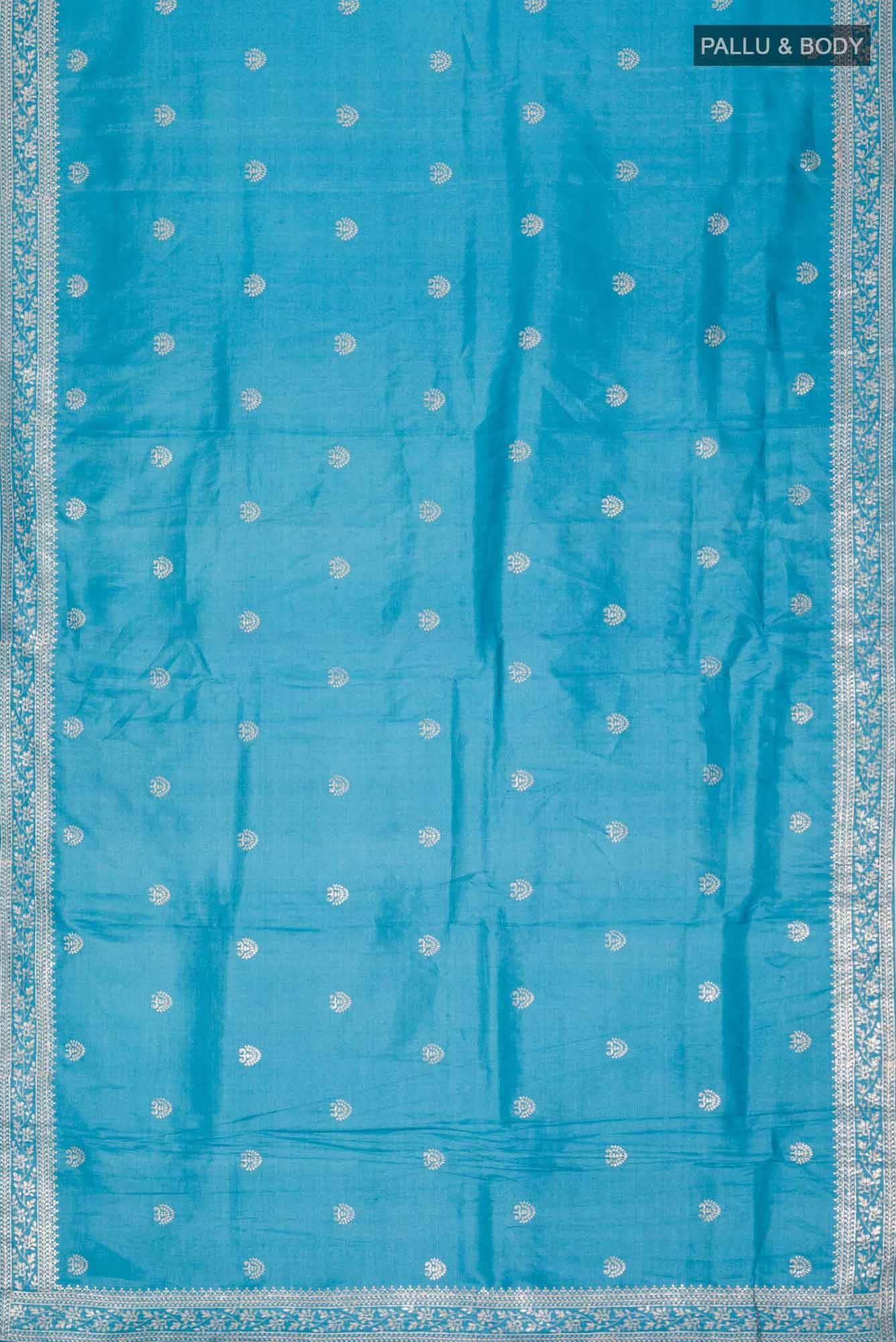 Blue Bhagalpuri Tussar Silk Saree