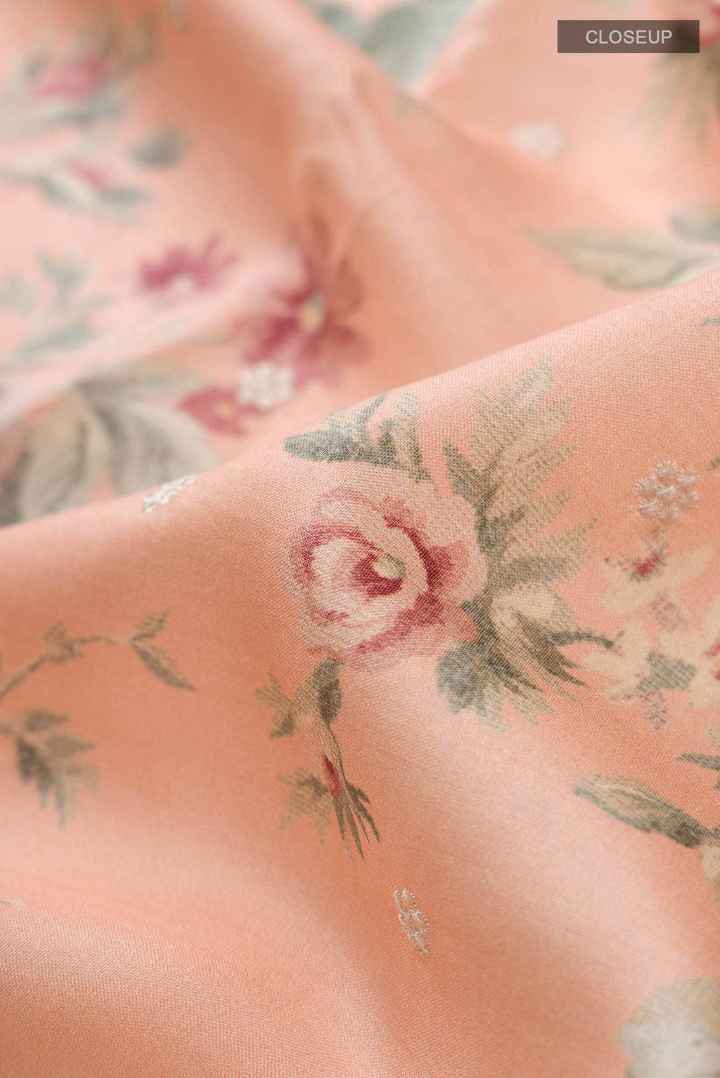 Peach Bhagalpuri Tussar Silk Saree