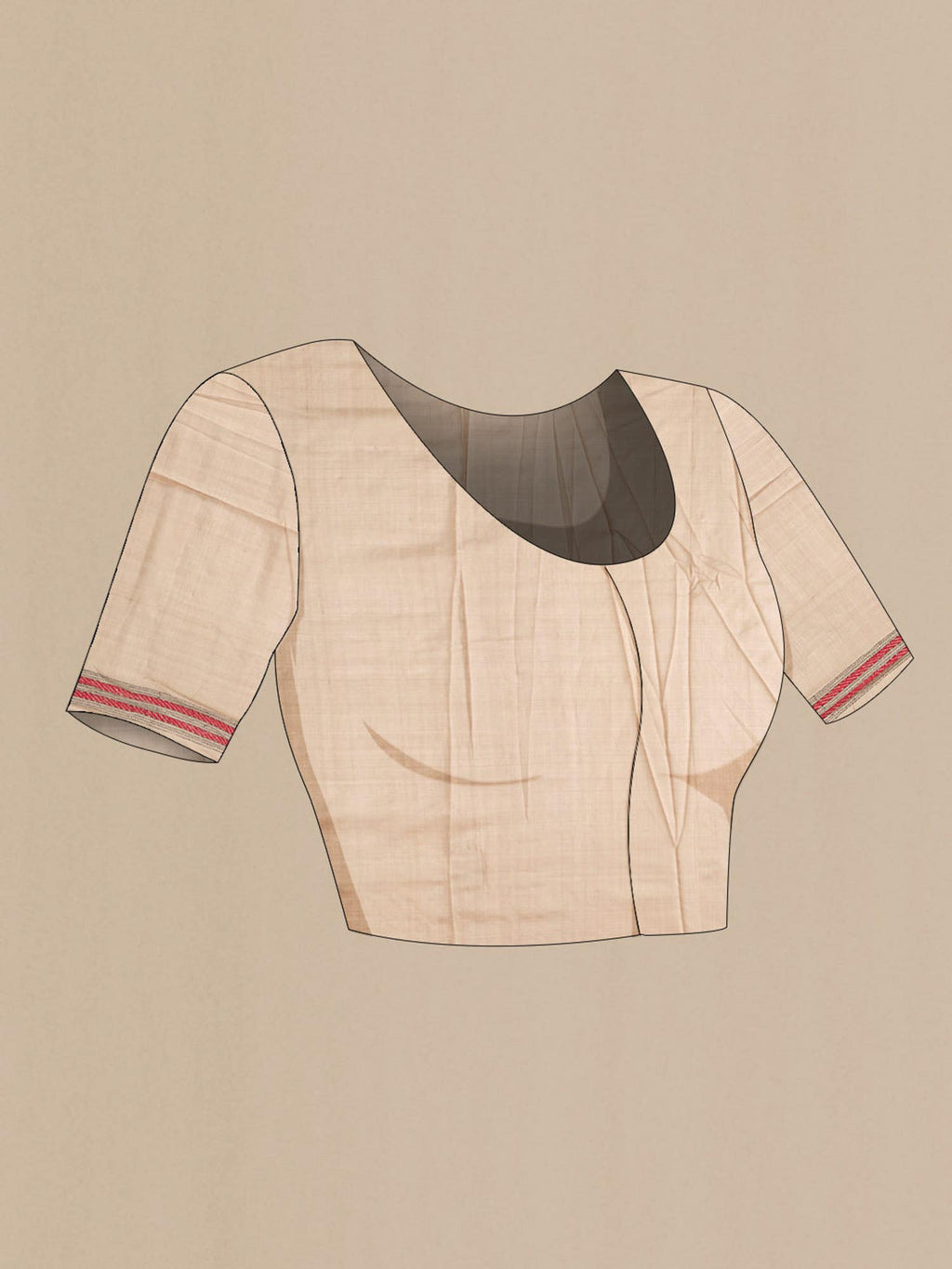 Beige Bhagalpuri Tussar Silk Saree