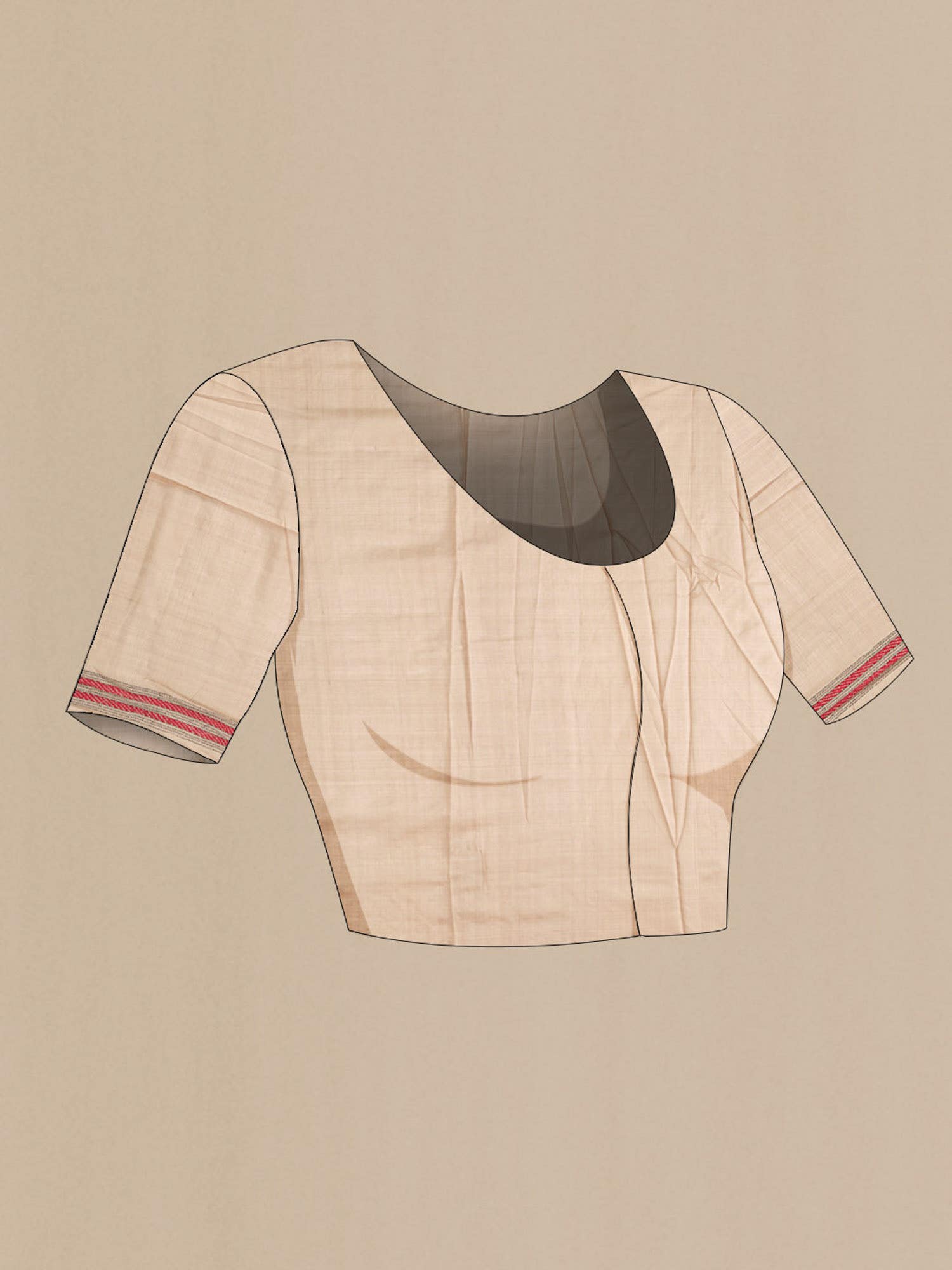 Beige Bhagalpuri Tussar Silk Saree