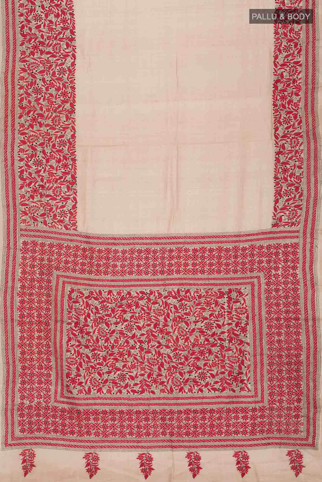 Beige Bhagalpuri Tussar Silk Saree